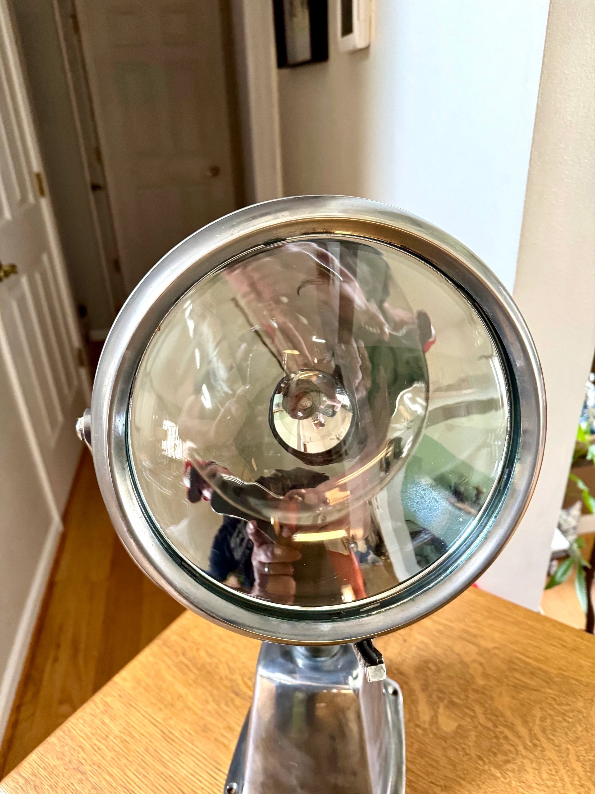 Vtg Perko Rayline Search Light Lamp | Repurposed Nautical Spotlight Lamp | Rewired Ship's Adjustable Search Light | Nautical Decor