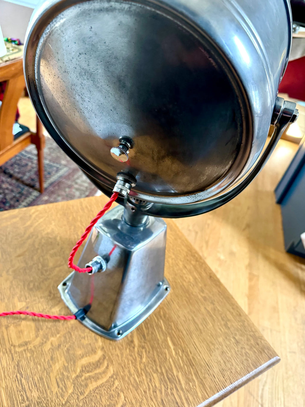 Vtg Perko Rayline Search Light Lamp | Repurposed Nautical Spotlight Lamp | Rewired Ship's Adjustable Search Light | Nautical Decor