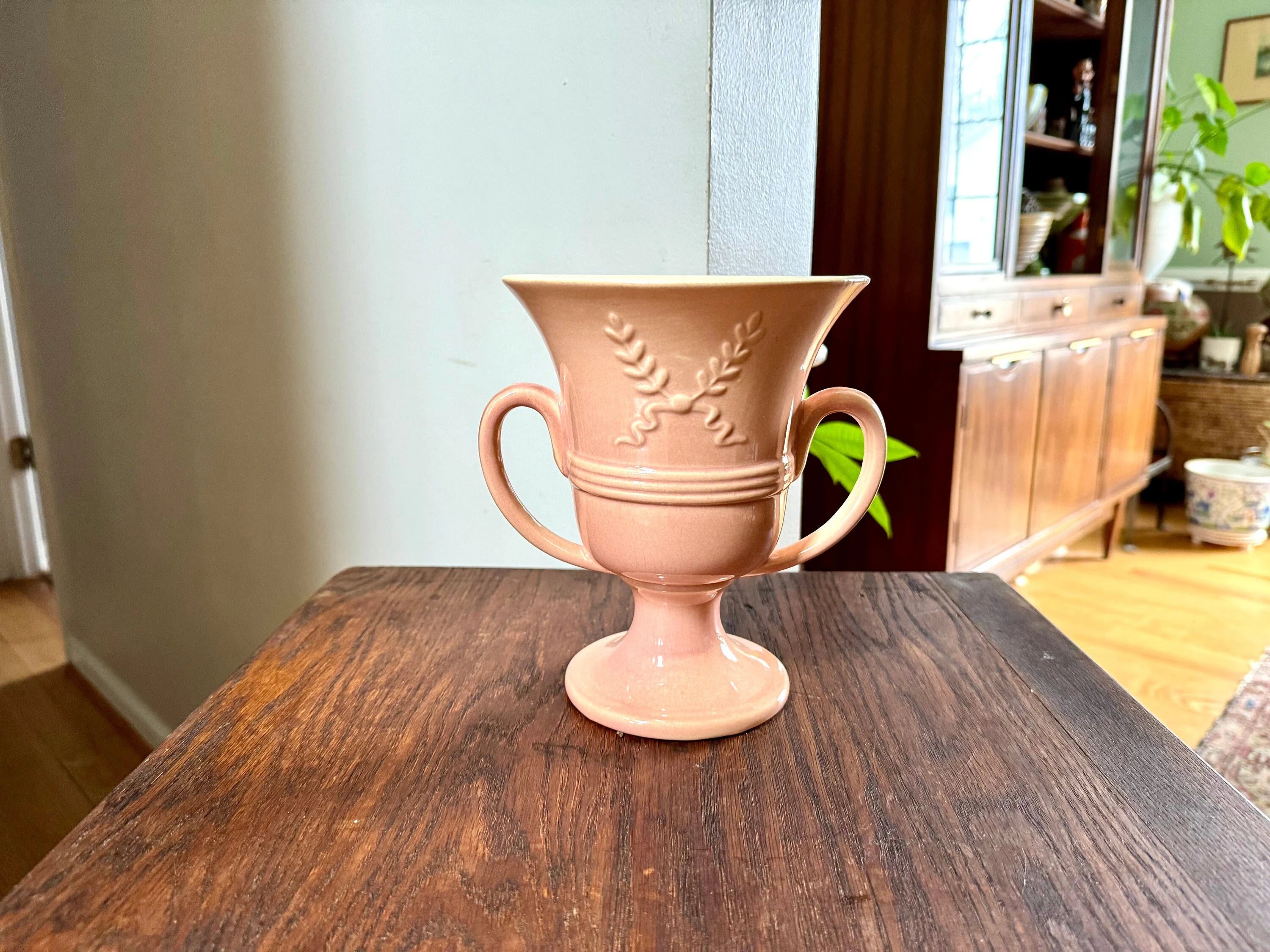 Vtg Red Wing Pottery Vase | Red Wing 748 Vase | Kogan's 100 Line Ceramic Vase | 1930's Ceramic Red Wing 748 Vase| Ceramic Flower Vase