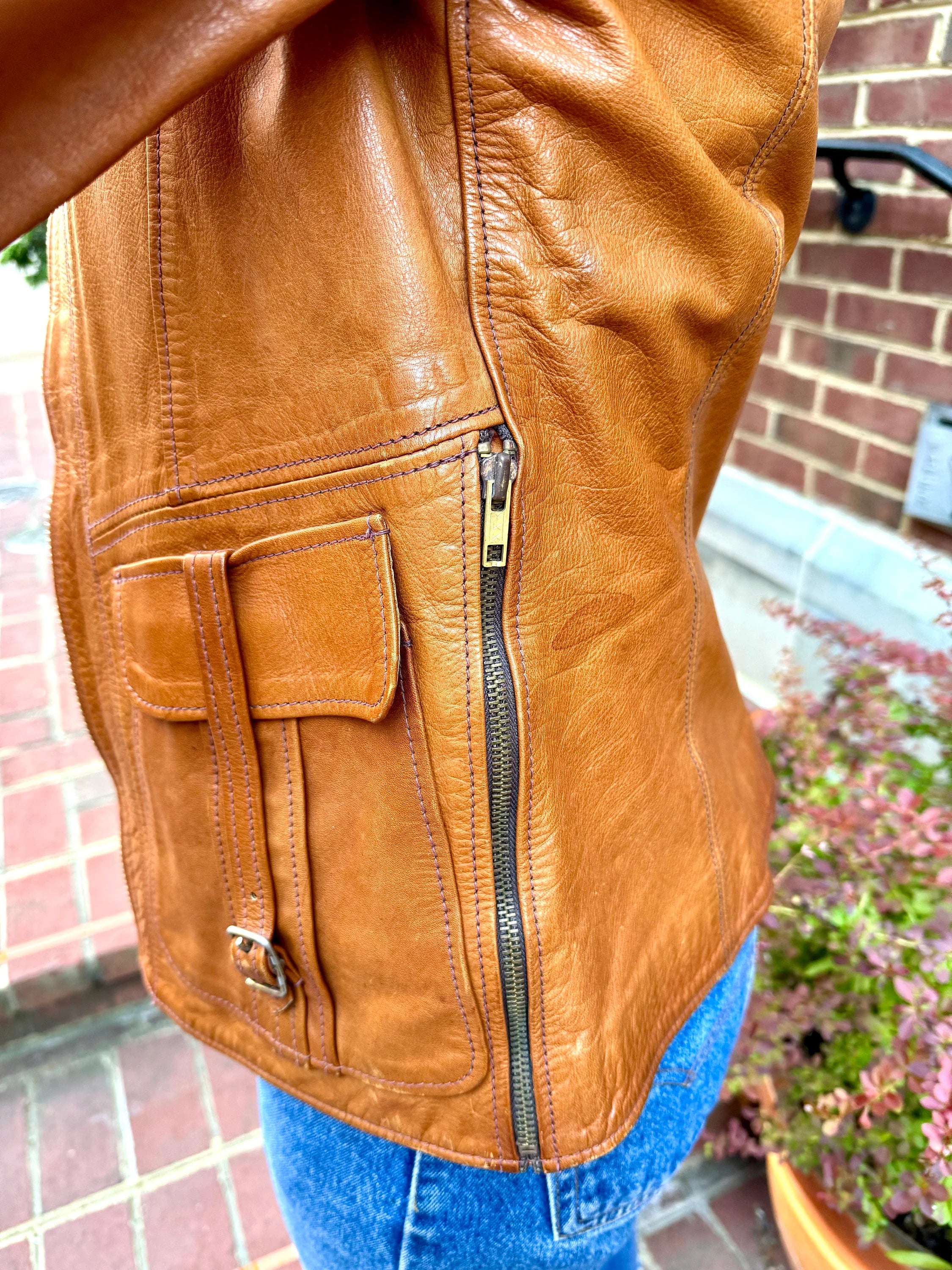 Vtg East West Musical Instruments Leather Jacket | 1960's East West Musical Instruments "Smoke" Leather Jacket | 60's Leather Jacket