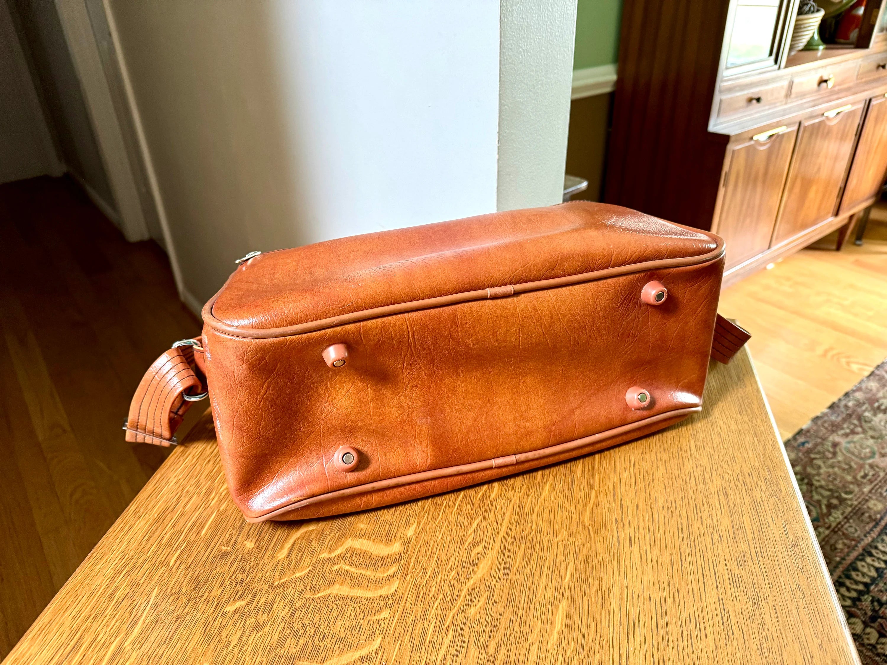 Vtg Brown Marbled Vinyl Shoulder Bag | Vinyl Shoulder Bag | Vtg Faux Leather Shoulder Bag | Brown Weekender | Crossbody Bag