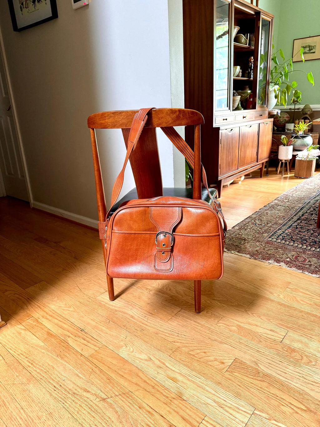 Vtg Brown Marbled Vinyl Shoulder Bag | Vinyl Shoulder Bag | Vtg Faux Leather Shoulder Bag | Brown Weekender | Crossbody Bag