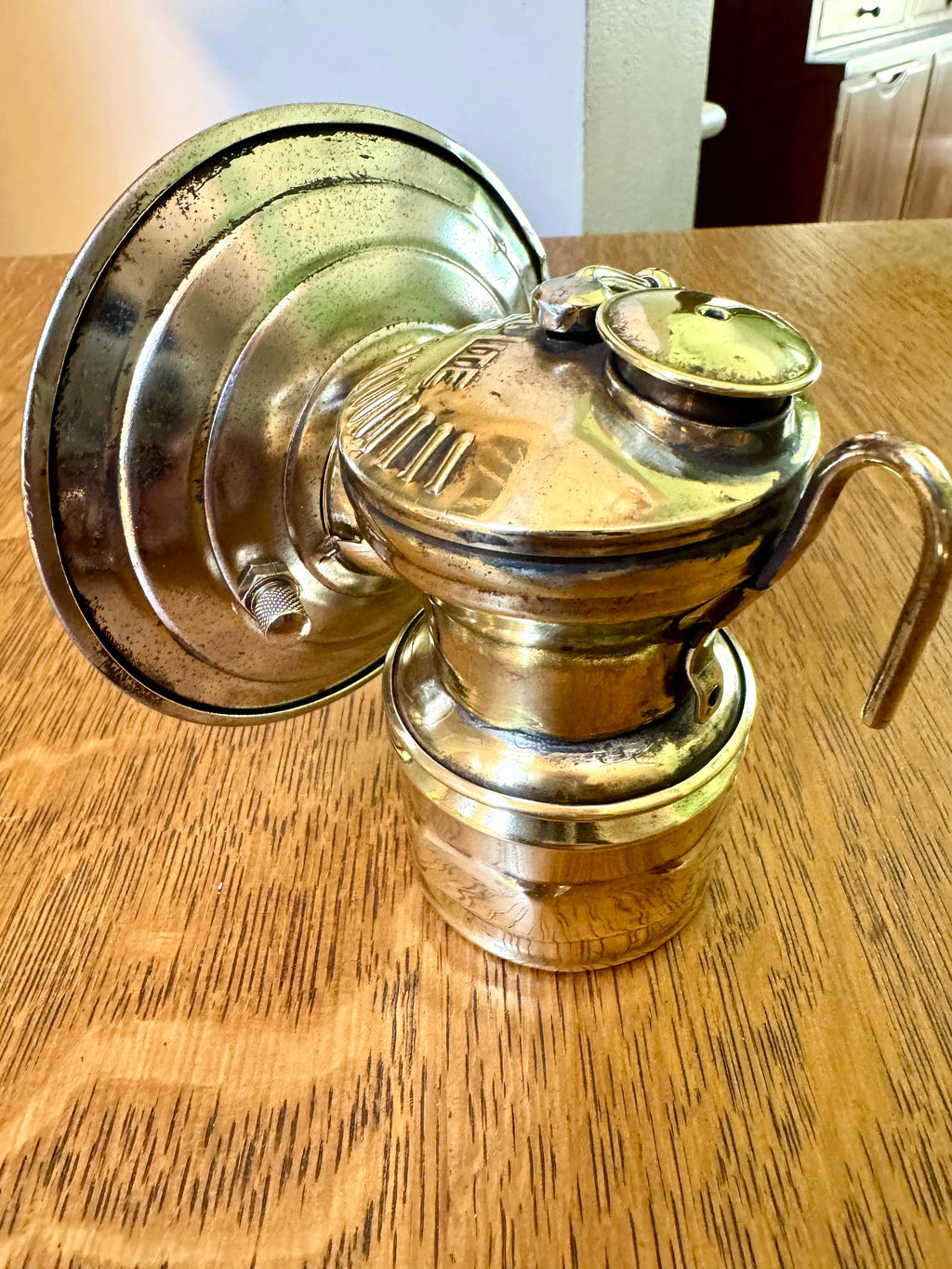 Vintage Auto-Lite Carbide Coal Miners Lamp | Brass Carbide Coal Miners Headlamp | Coal Miners Lamp | Semi-polished Brass Universal Lamp Co.