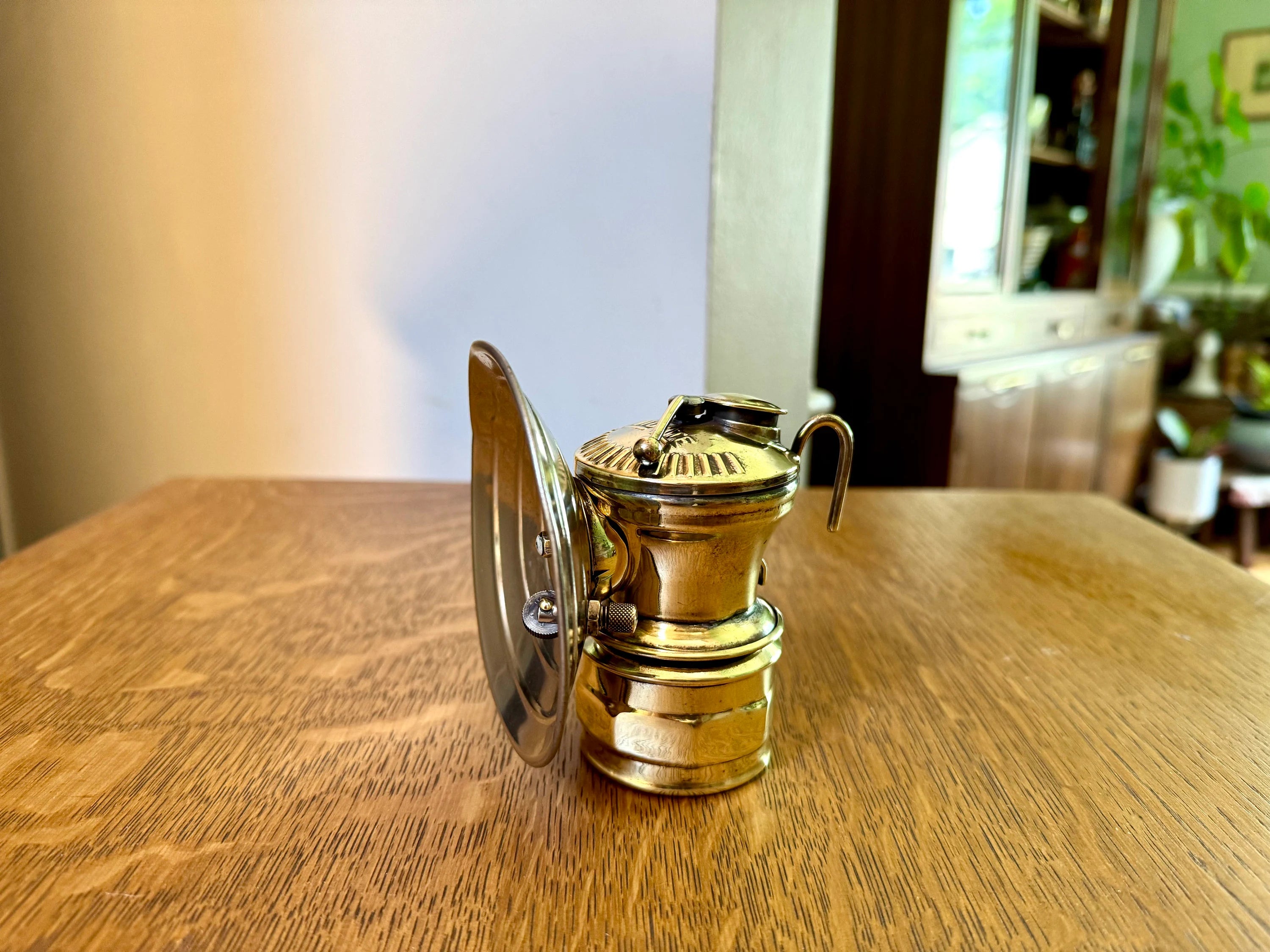 Vintage Auto-Lite Carbide Coal Miners Lamp | Brass Carbide Coal Miners Headlamp | Coal Miners Lamp | Semi-polished Brass Universal Lamp Co.