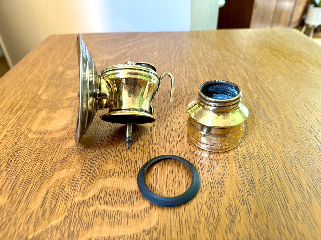 Vintage Auto-Lite Carbide Coal Miners Lamp | Brass Carbide Coal Miners Headlamp | Coal Miners Lamp | Semi-polished Brass Universal Lamp Co.