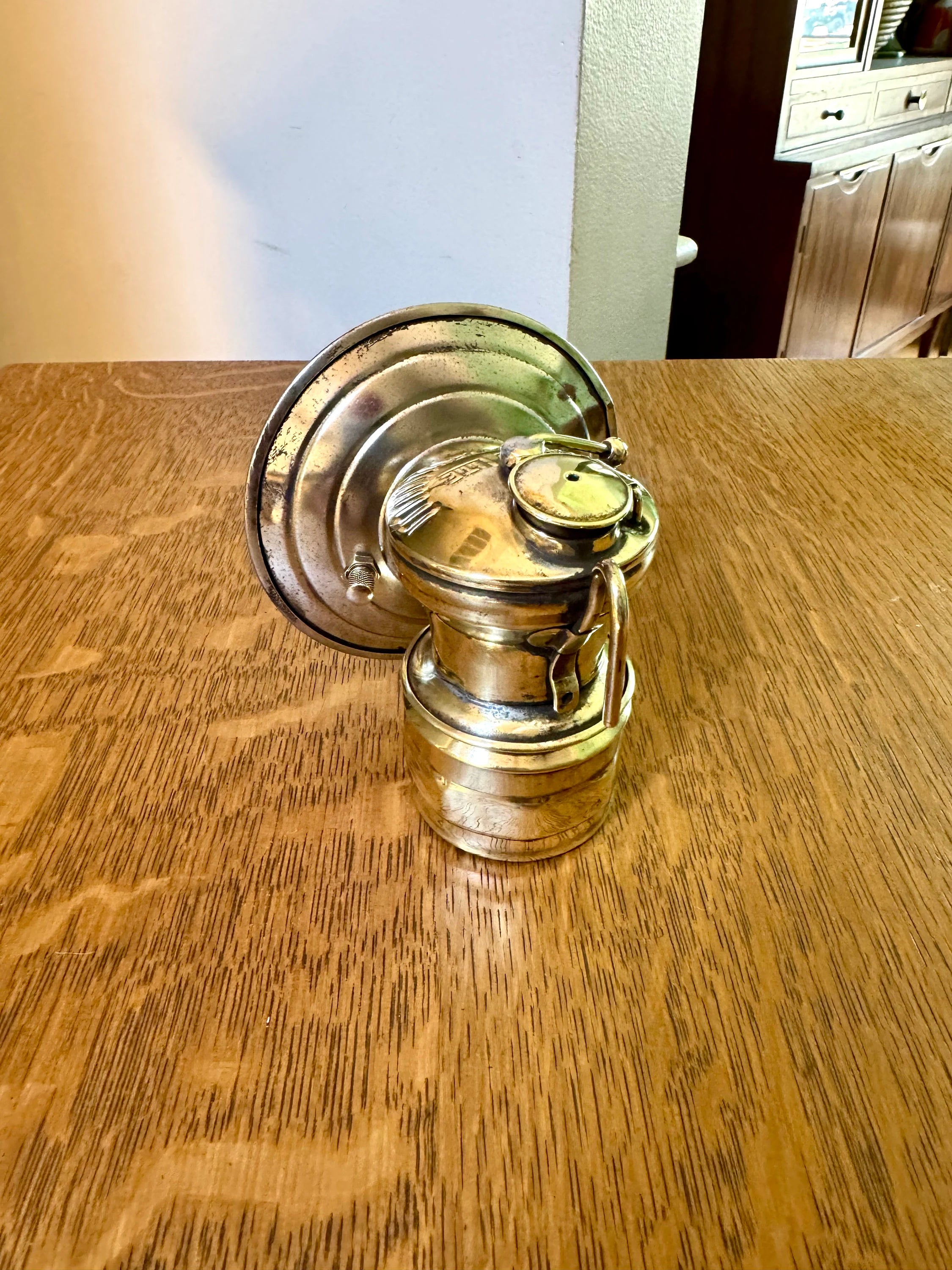 Vintage Auto-Lite Carbide Coal Miners Lamp | Brass Carbide Coal Miners Headlamp | Coal Miners Lamp | Semi-polished Brass Universal Lamp Co.
