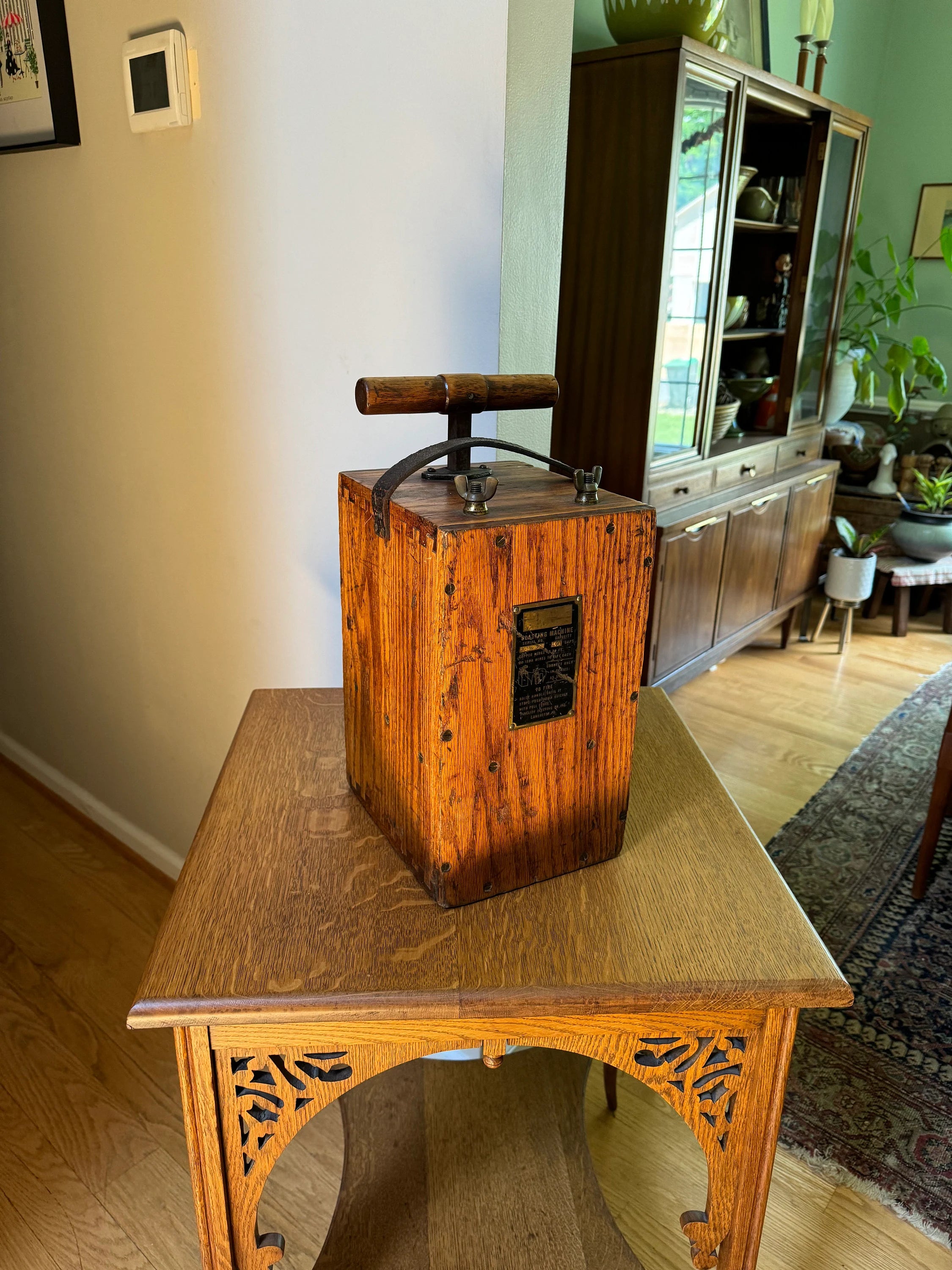 Antique Fidelity Blasting Machine | Old Dynamite Detonator Box | TNT Plunger Detonator | Western Decor | Mining Blasting Machine