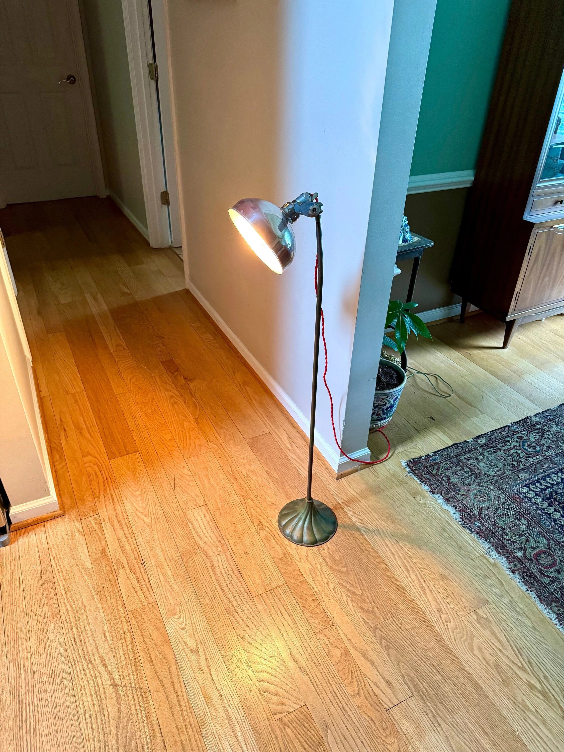 Vintage Industrial Floor Lamp | Industrial Floor Work Lamp | Rustic Floor Task Lamp | Factory Spot Light | Adjustable Floor Lamp