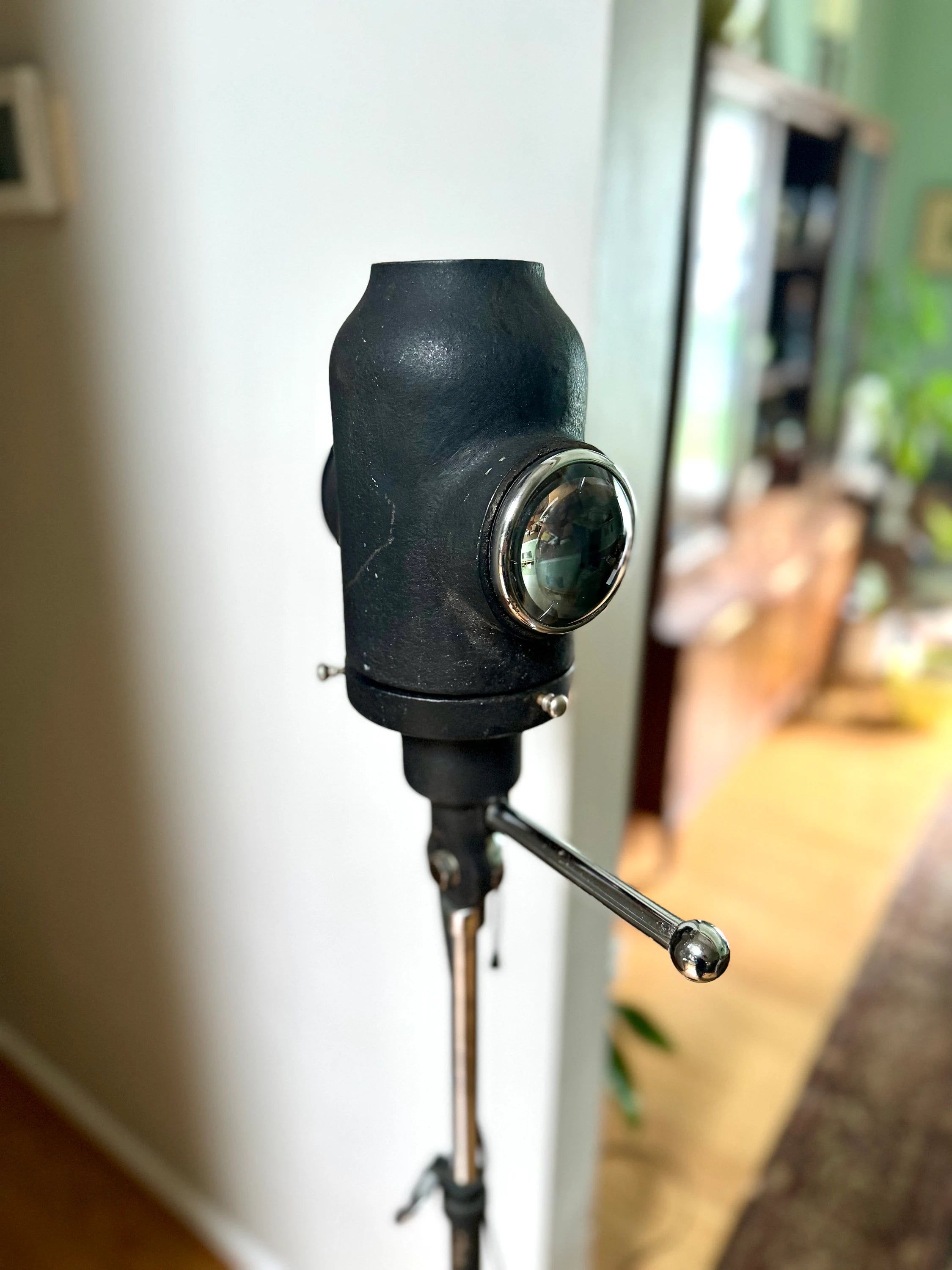 Vintage Weldon Spotlight on Stand | Industrial Stage Lamp & Stand | Adjustable Theatre Spot Light | Industrial Floor Lamp | Rustic Floor Lamp