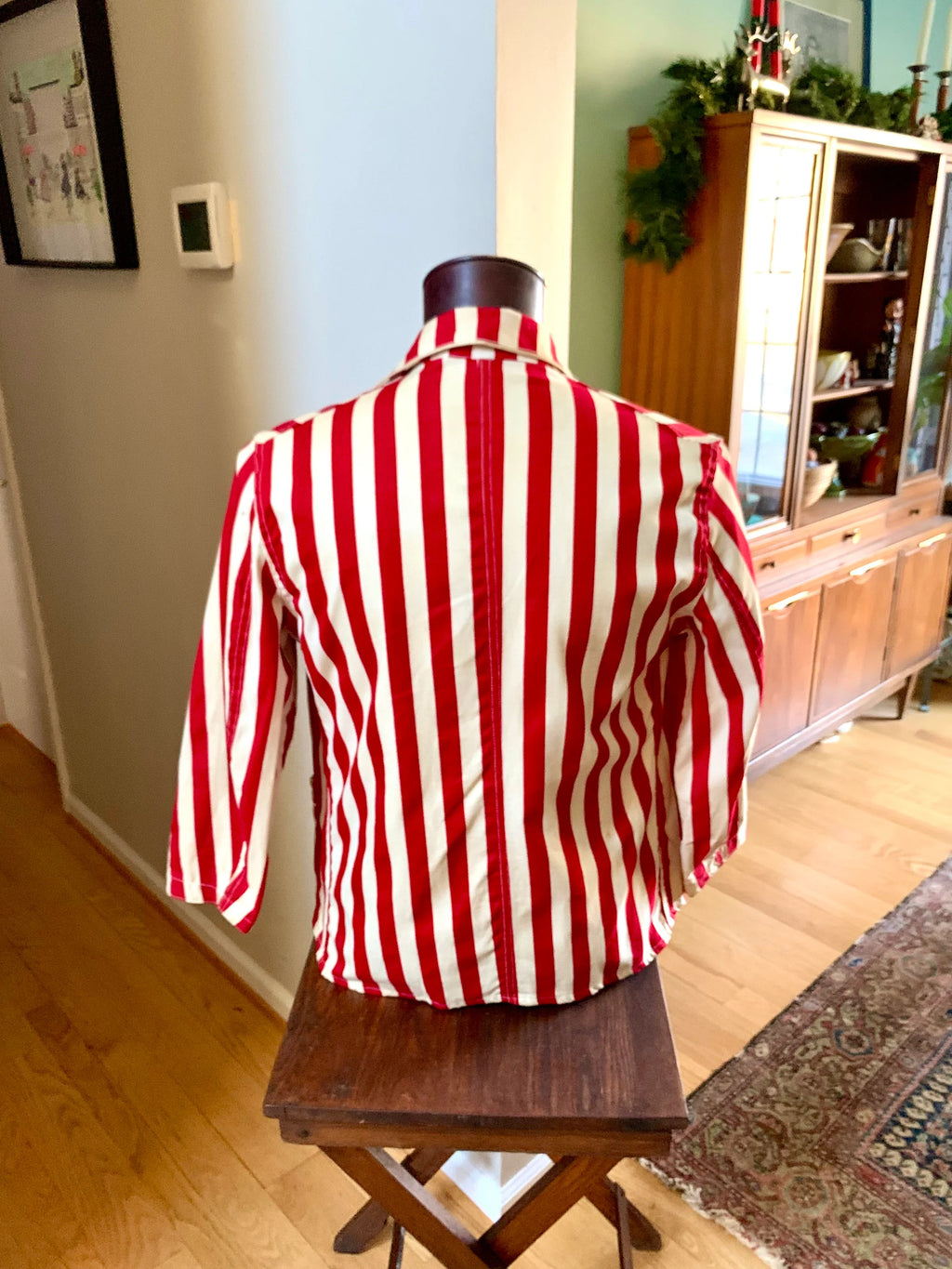 1919 Cornell University Reunion Jacket | Antique Chuck Higbie's Cornell Jacket | Red and White Striped 1919 Cornell University Jacket
