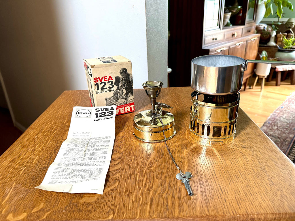 Vintage SVEA 123 Burner Stove | SVEA 123 Backpack Stove | Swedish Brass Camping Stove | Complete SVEA 123 Hiking Stove | Polished Svea Stove