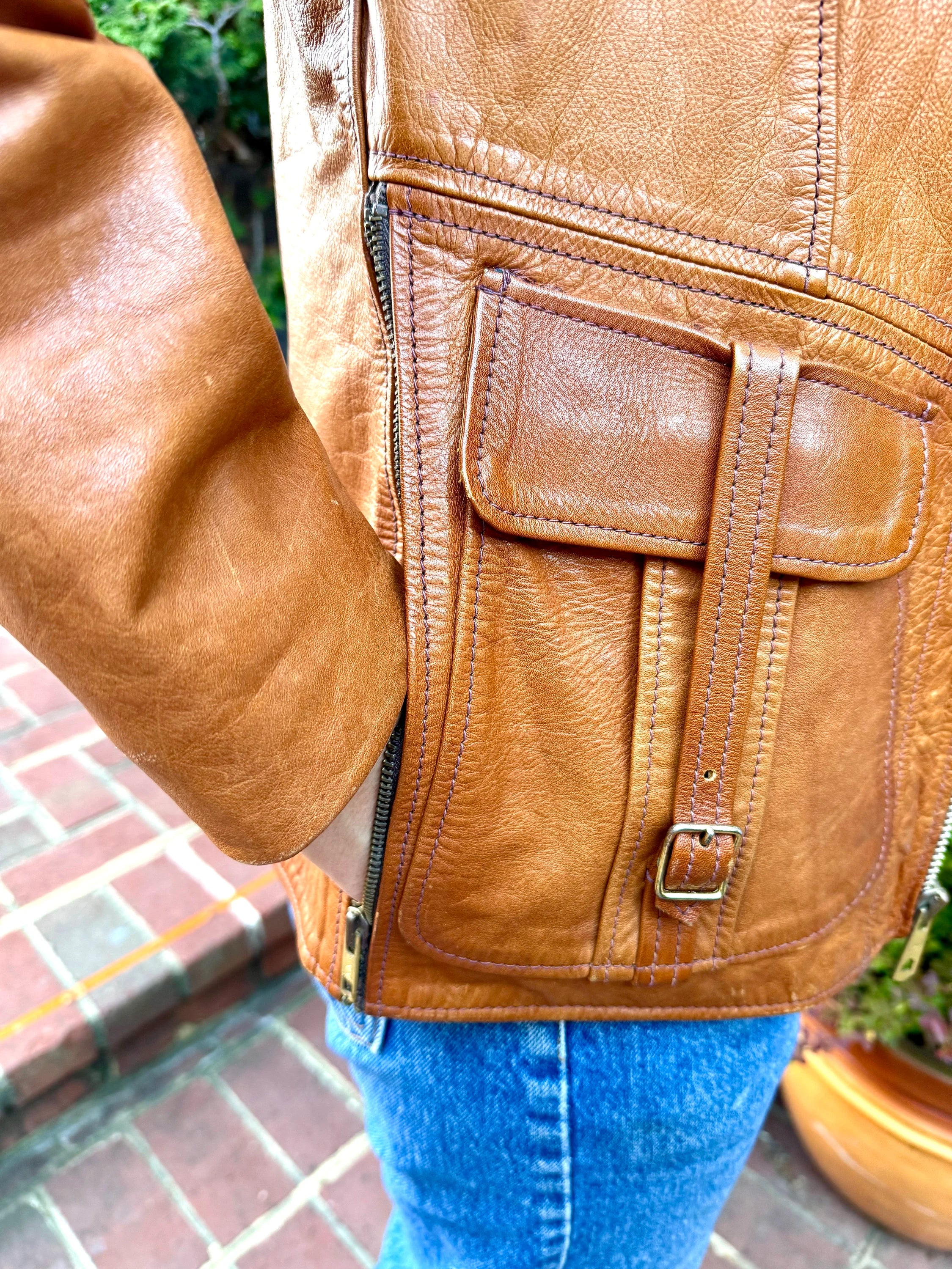 Vtg East West Musical Instruments Leather Jacket | 1960's East West Musical Instruments "Smoke" Leather Jacket | 60's Leather Jacket