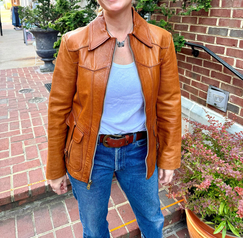 Vtg East West Musical Instruments Leather Jacket | 1960's East West Musical Instruments "Smoke" Leather Jacket | 60's Leather Jacket