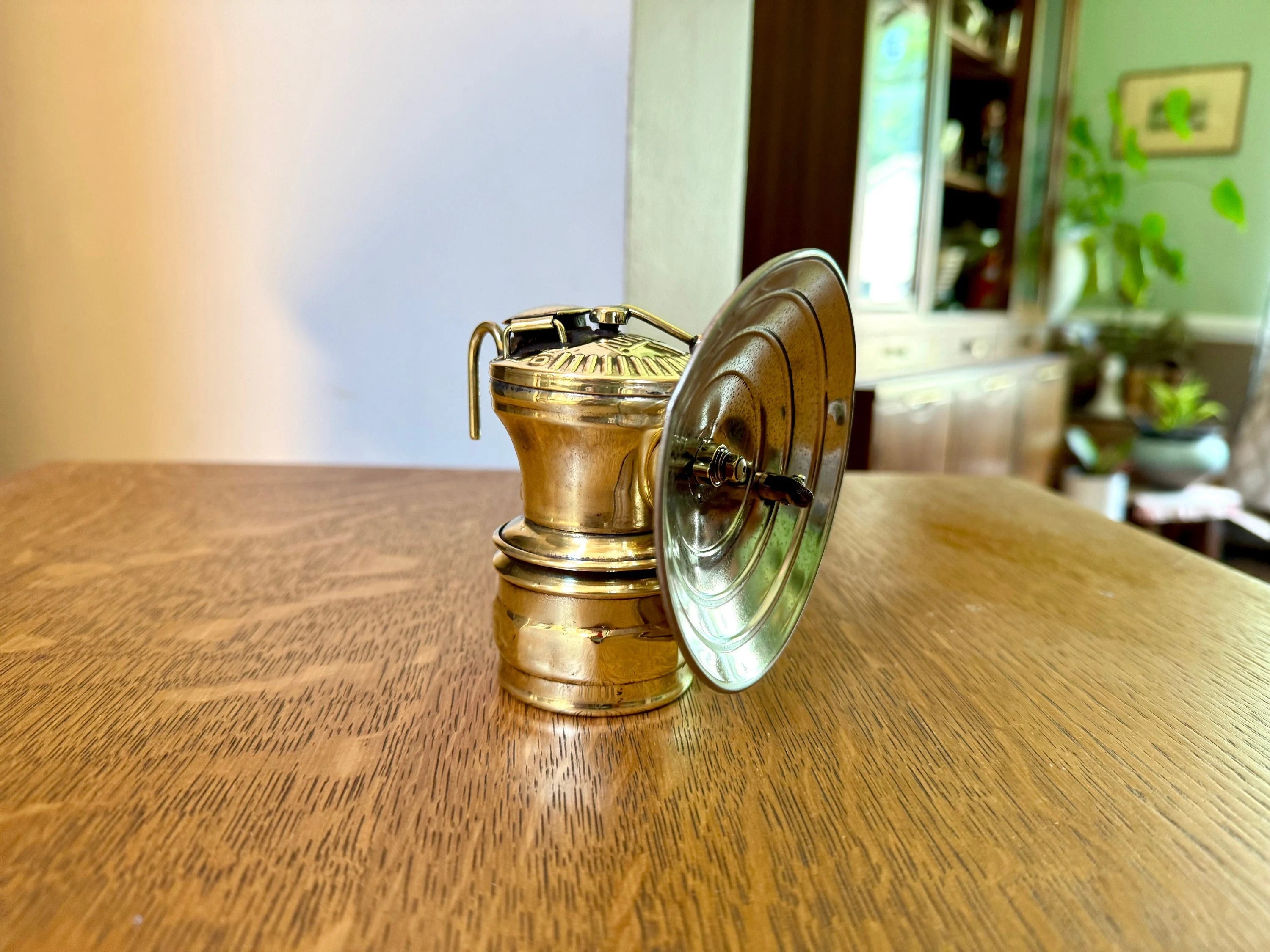 Vintage Auto-Lite Carbide Coal Miners Lamp | Brass Carbide Coal Miners Headlamp | Coal Miners Lamp | Semi-polished Brass Universal Lamp Co.