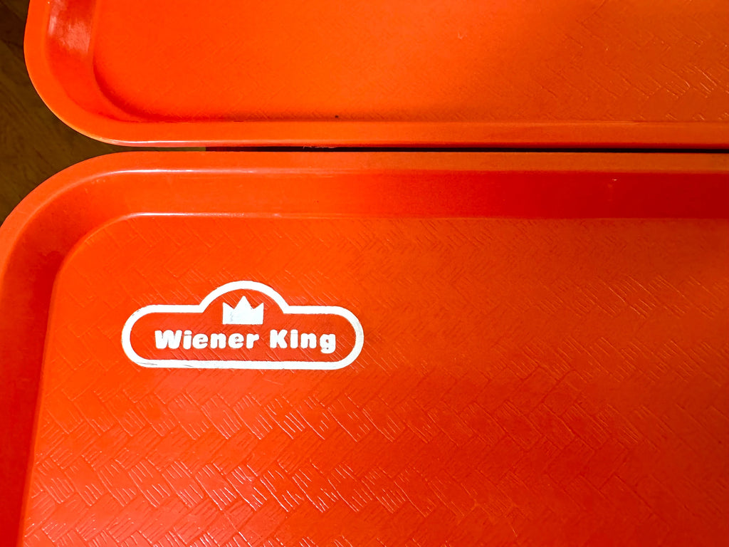 Vintage Orange Wiener King Serving Trays | Set of 4 Wiener King Trays | Wiener King Restaurant Serving Trays | Advertisement Trays