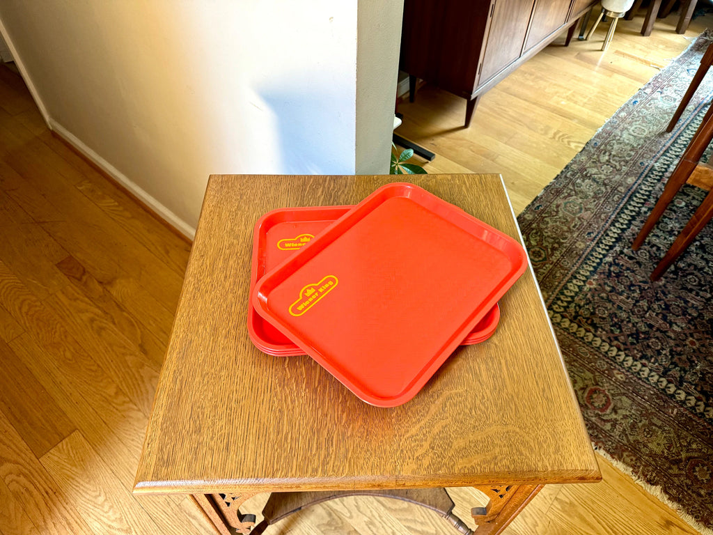 Vintage Orange Wiener King Serving Trays | Set of 4 Wiener King Trays | Wiener King Restaurant Serving Trays | Advertisement Trays
