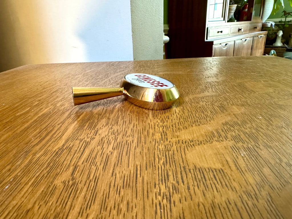 Gold Genesee Beer Tab Handle | Oval Genesee Beer Tap Handle | Red and White Genessee Beer Tap Handle | Bar Decor