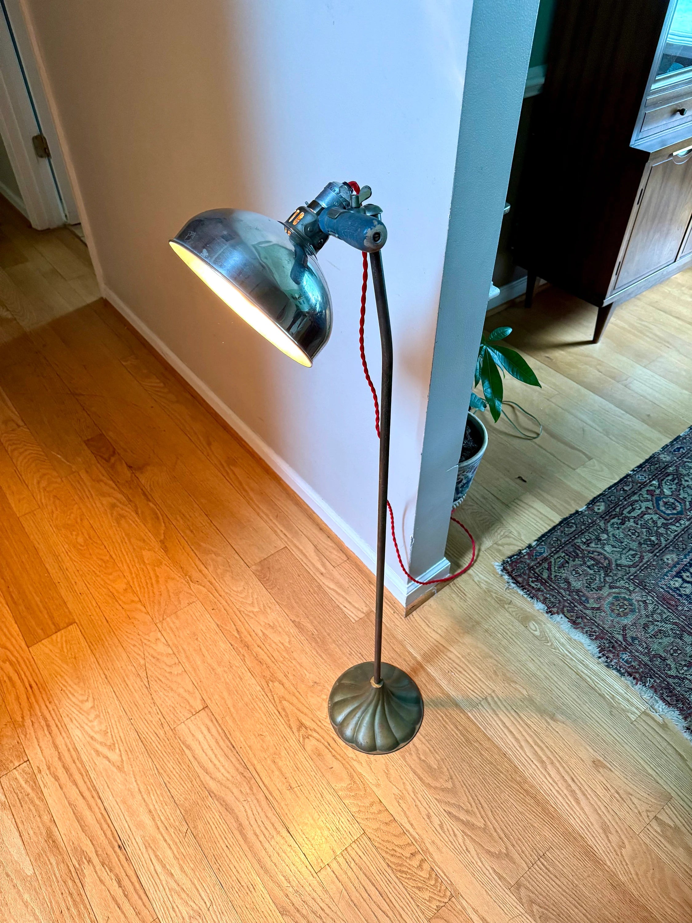 Vintage Industrial Floor Lamp | Industrial Floor Work Lamp | Rustic Floor Task Lamp | Factory Spot Light | Adjustable Floor Lamp