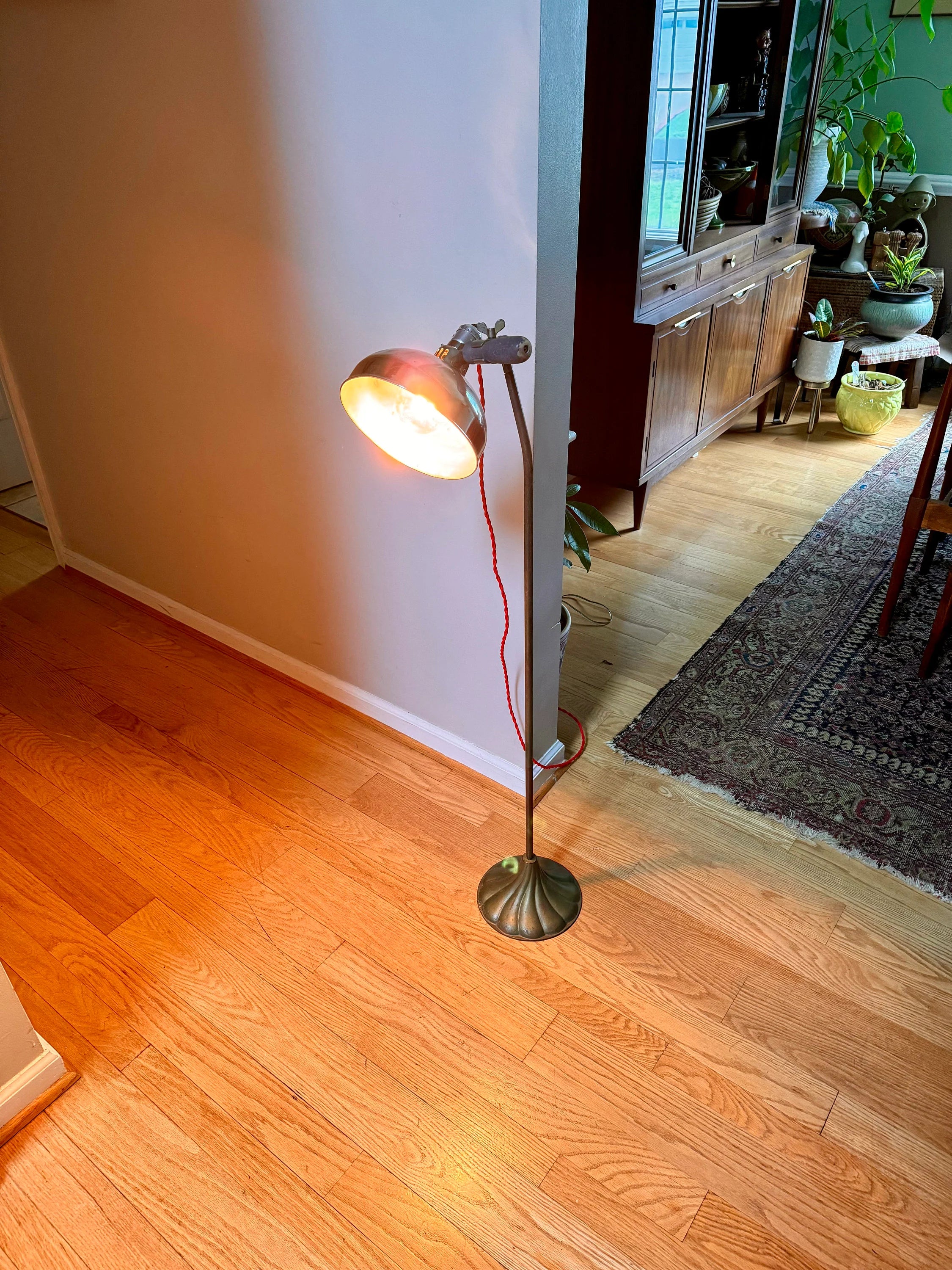 Vintage Industrial Floor Lamp | Industrial Floor Work Lamp | Rustic Floor Task Lamp | Factory Spot Light | Adjustable Floor Lamp