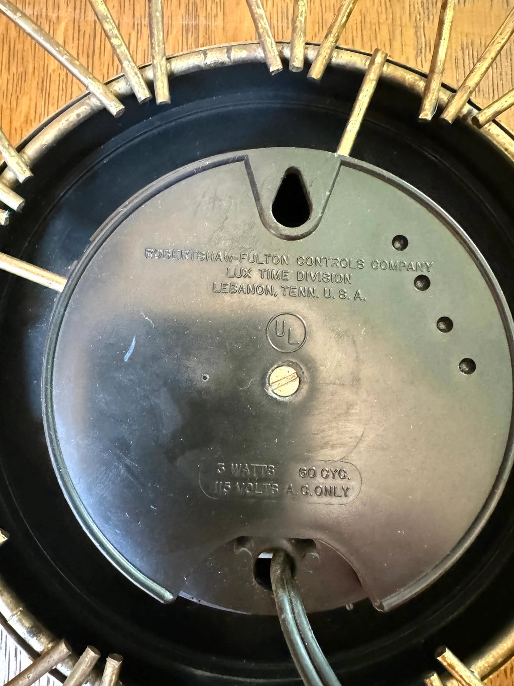 Vintage Lux Starburst Wall Clock | Gold Sunburst Electric Wall Clock | Mid Century Modern Wall Clock | Brass Atomic Wall Clock