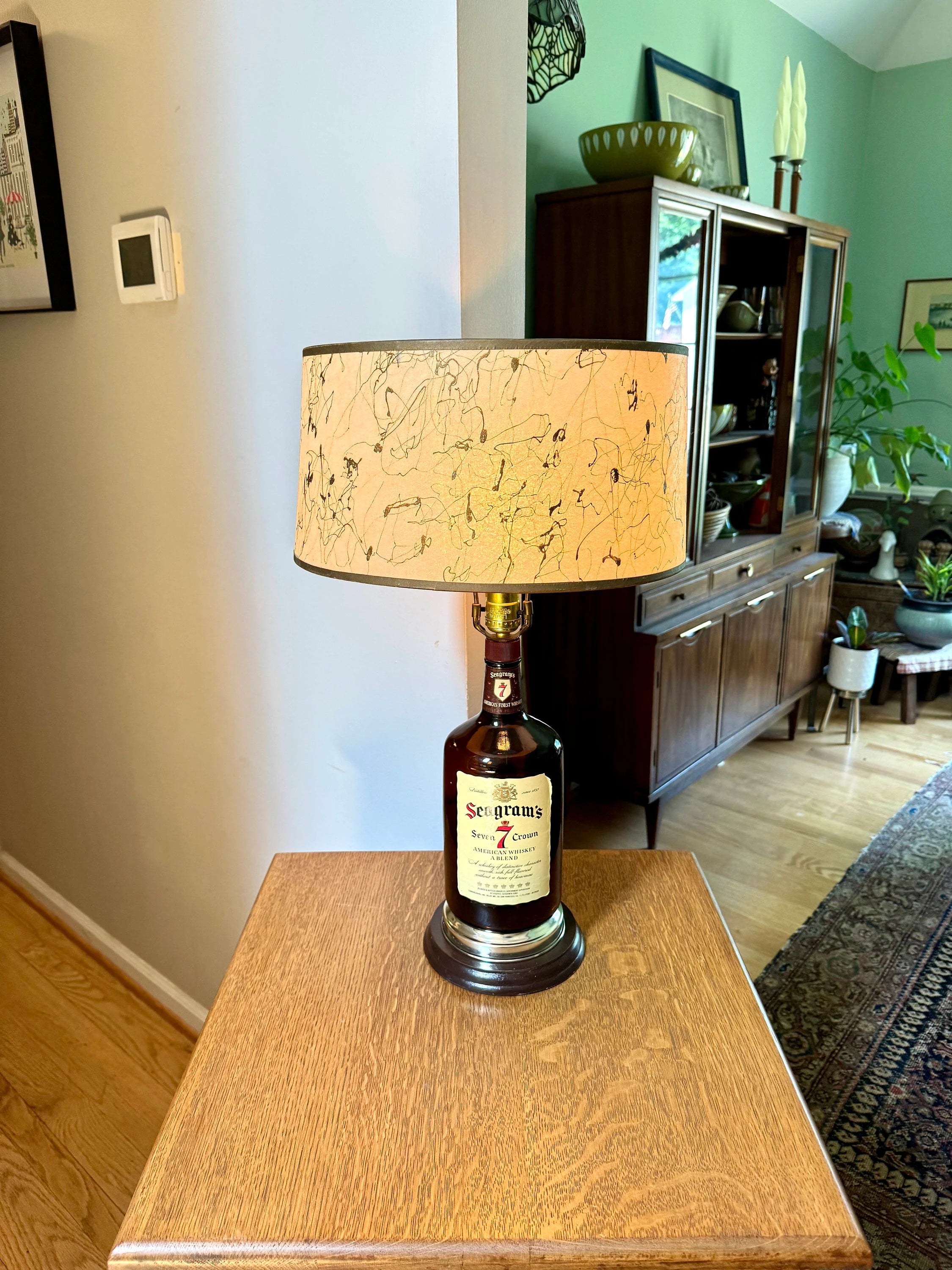 Vintage Seagram's Seven Crown Bottle Lamp | Seagram's Whiskey Bottle Lamp | Large Whiskey Bottle Lamp | Bar Decor | Whiskey Decor | Man Cave