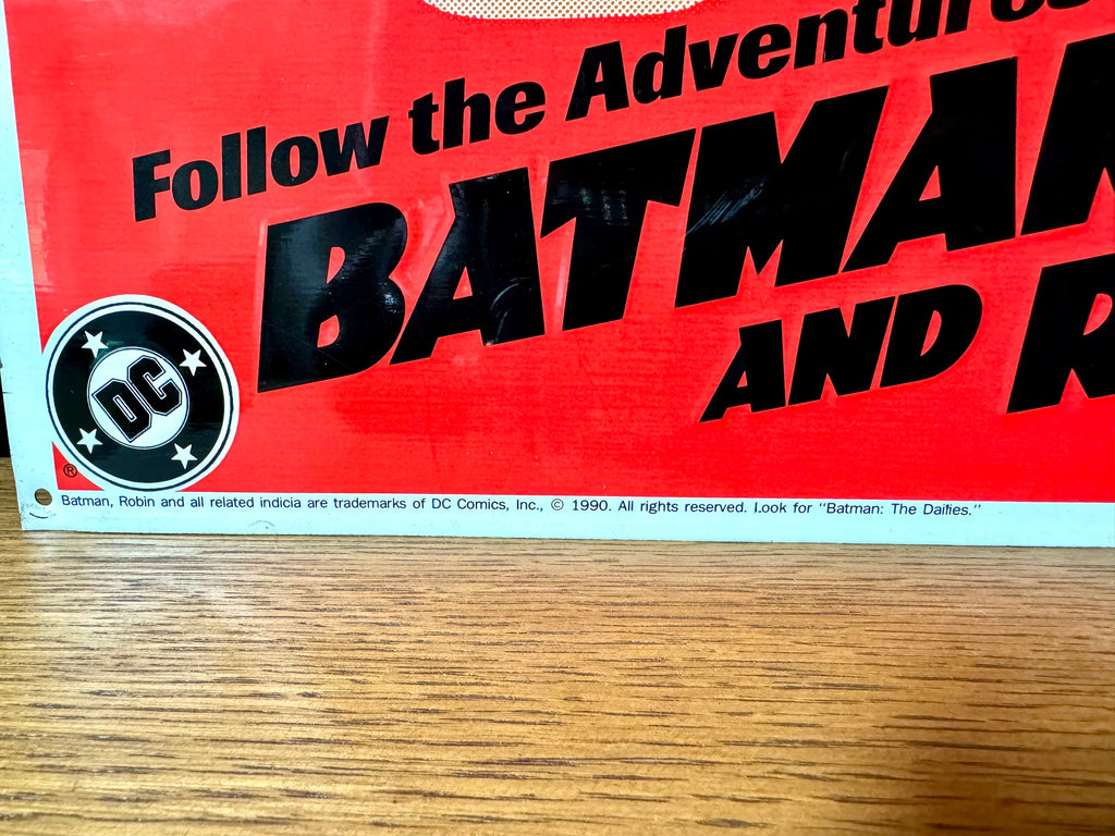 Vintage Batman and Robin Metal Sign | 1990's Metal Batman Sign | DC Comics Metal Batman and Robin Sign | Kitchen Sink Productions