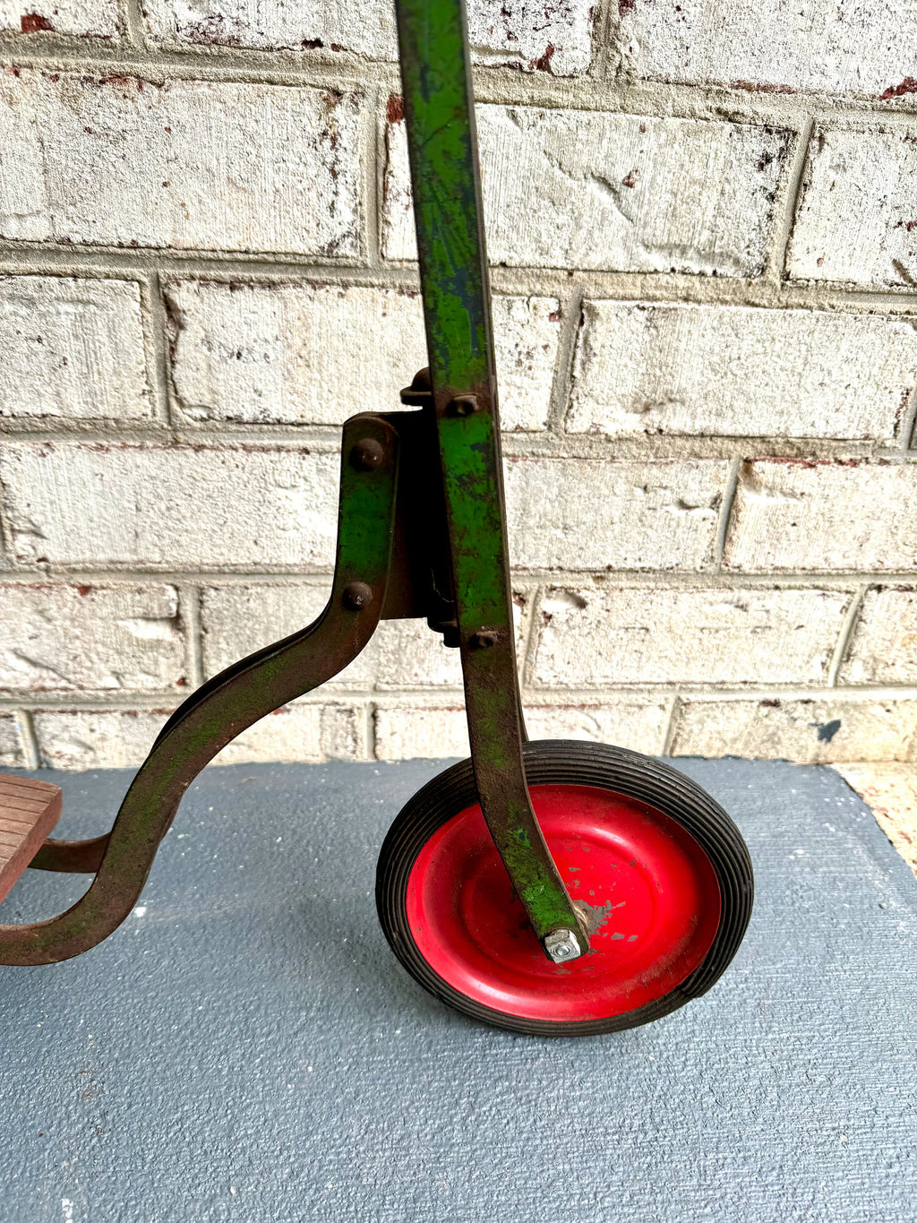 Early 1900's Metal Kid's Scooter | Antique Metal Green and Red Scooter | Vintage Child's Scooter  | Colson Fairy Discooter
