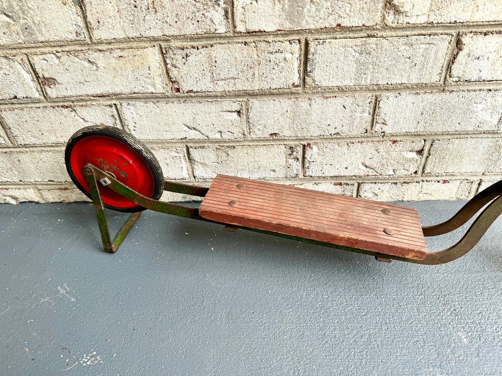 Early 1900's Metal Kid's Scooter | Antique Metal Green and Red Scooter | Vintage Child's Scooter  | Colson Fairy Discooter