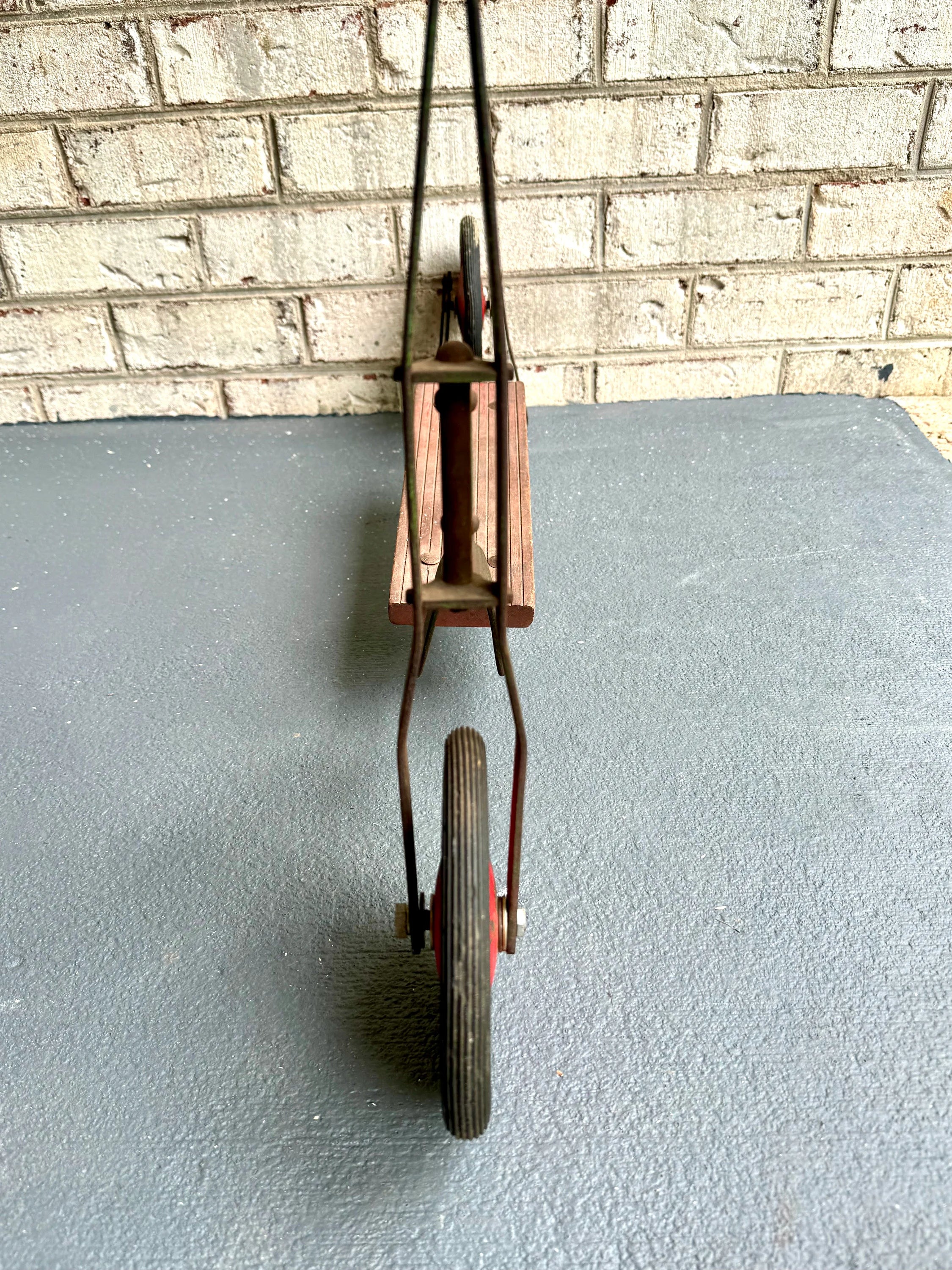 Early 1900's Metal Kid's Scooter | Antique Metal Green and Red Scooter | Vintage Child's Scooter  | Colson Fairy Discooter