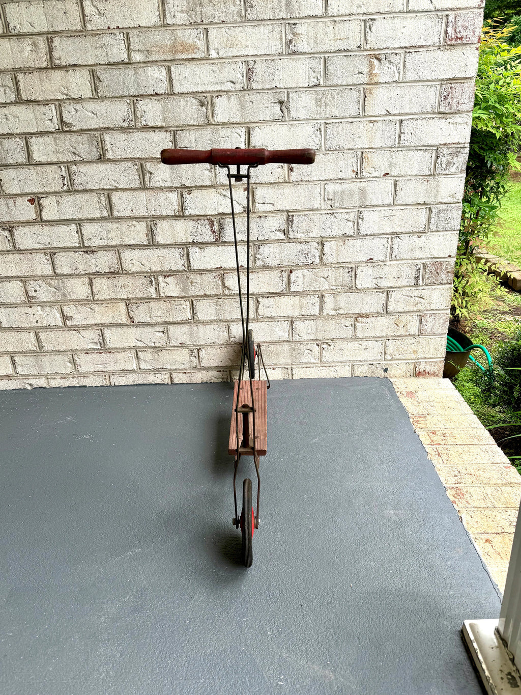 Early 1900's Metal Kid's Scooter | Antique Metal Green and Red Scooter | Vintage Child's Scooter  | Colson Fairy Discooter