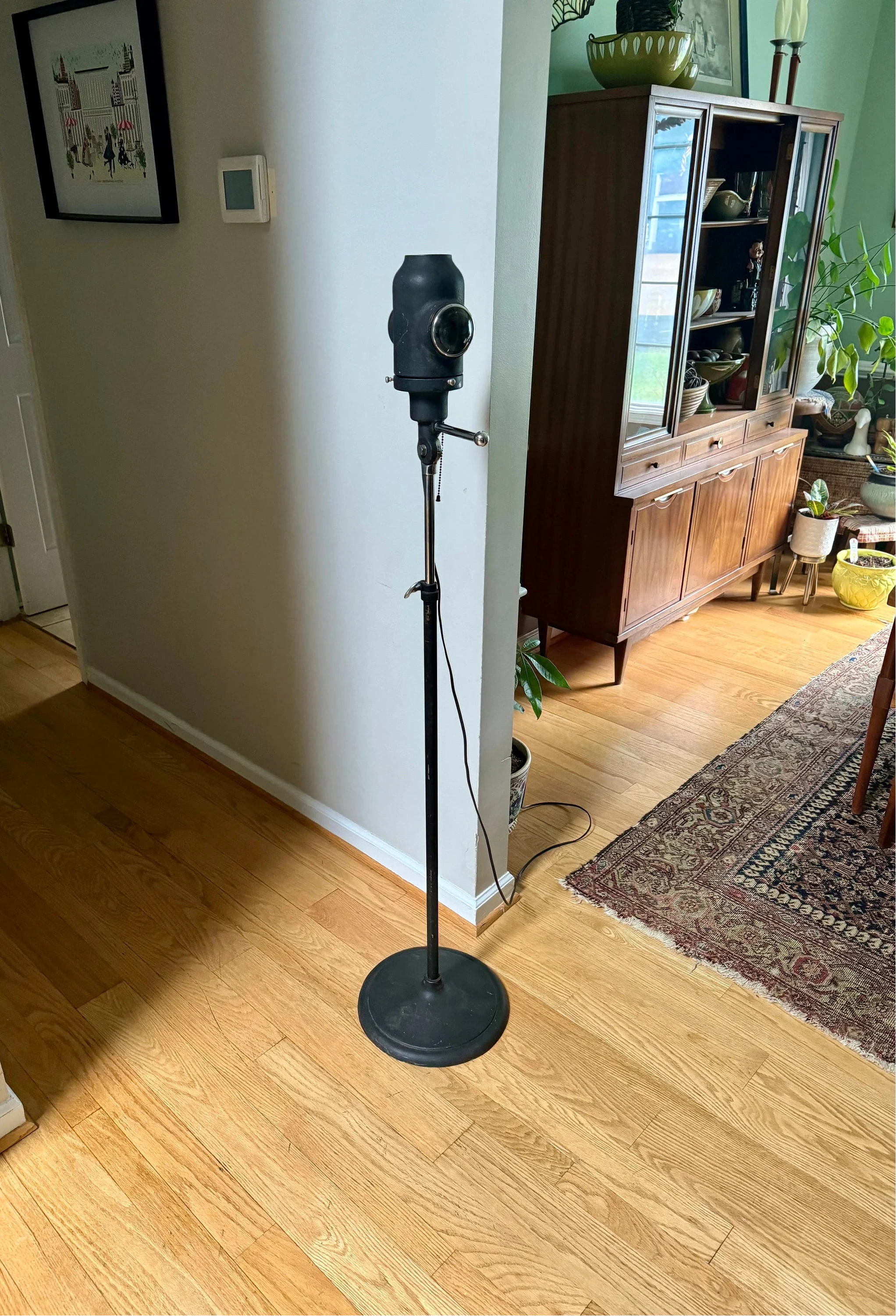 Vintage Weldon Spotlight on Stand | Industrial Stage Lamp & Stand | Adjustable Theatre Spot Light | Industrial Floor Lamp | Rustic Floor Lamp