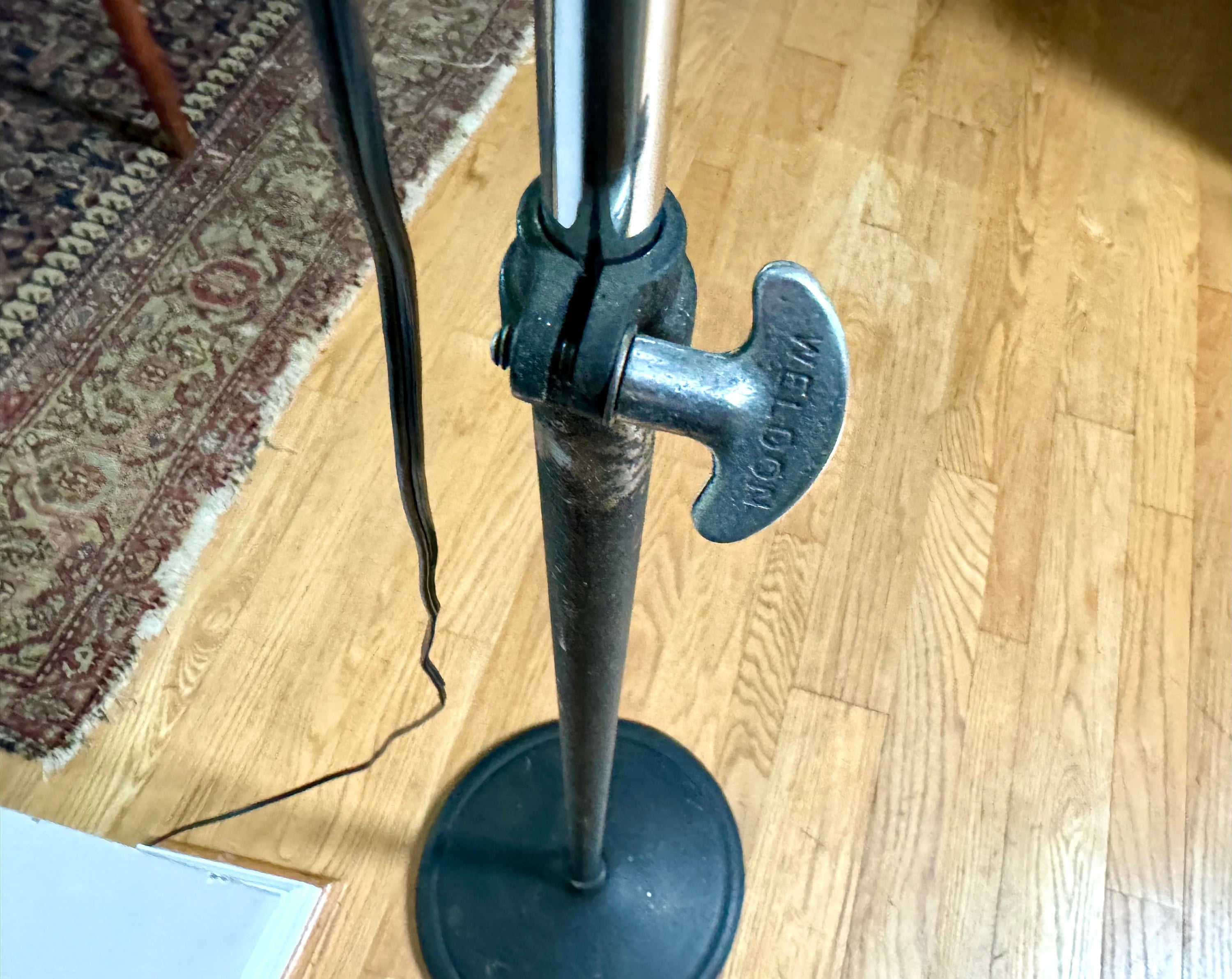 Vintage Weldon Spotlight on Stand | Industrial Stage Lamp & Stand | Adjustable Theatre Spot Light | Industrial Floor Lamp | Rustic Floor Lamp