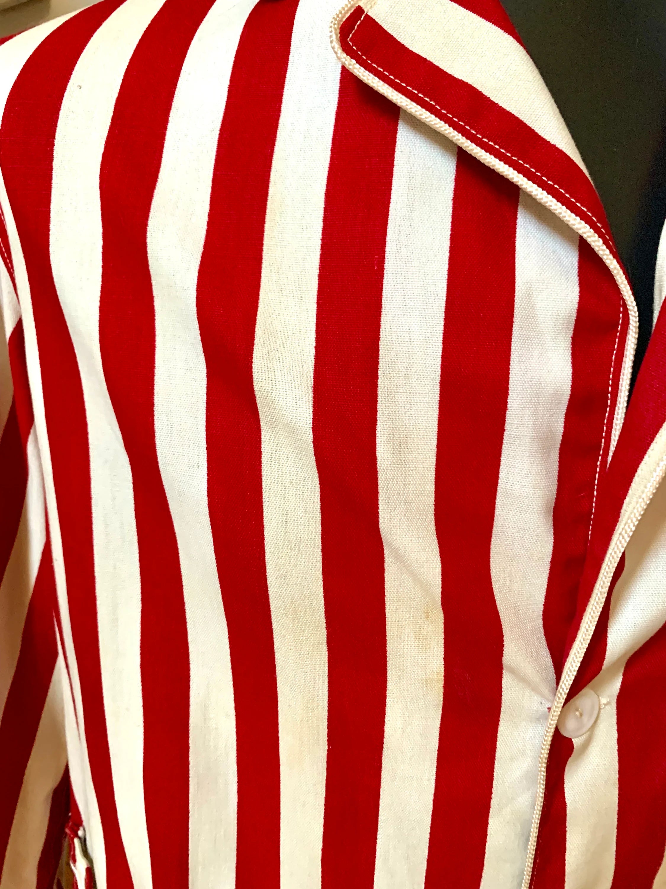 1919 Cornell University Reunion Jacket | Antique Chuck Higbie's Cornell Jacket | Red and White Striped 1919 Cornell University Jacket