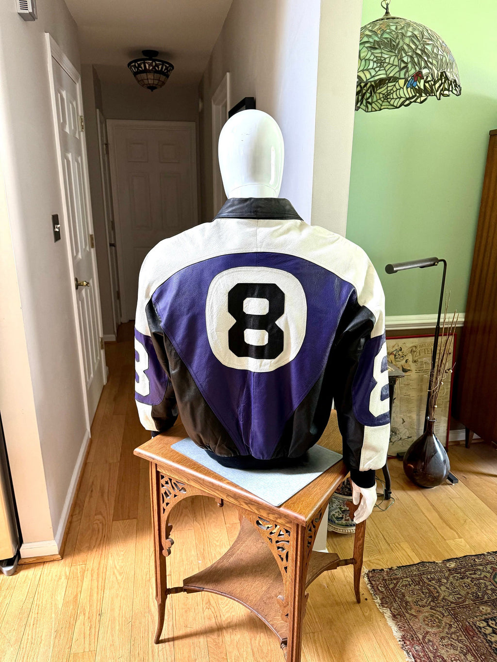 1990's Michael Hoban Purple 8 Leather Jacket | Vintage Michael Hoban Wheremi Jacket | XL Purple 8 Ball Jacket