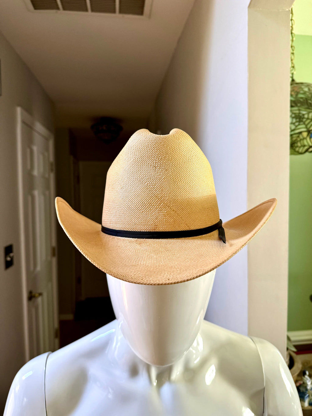 Western Wrangler Cowboy Hat | Vintage Straw and Lamb Skin Western Hat | Distressed Western Wrangler Cowboy Hat | Western Wear