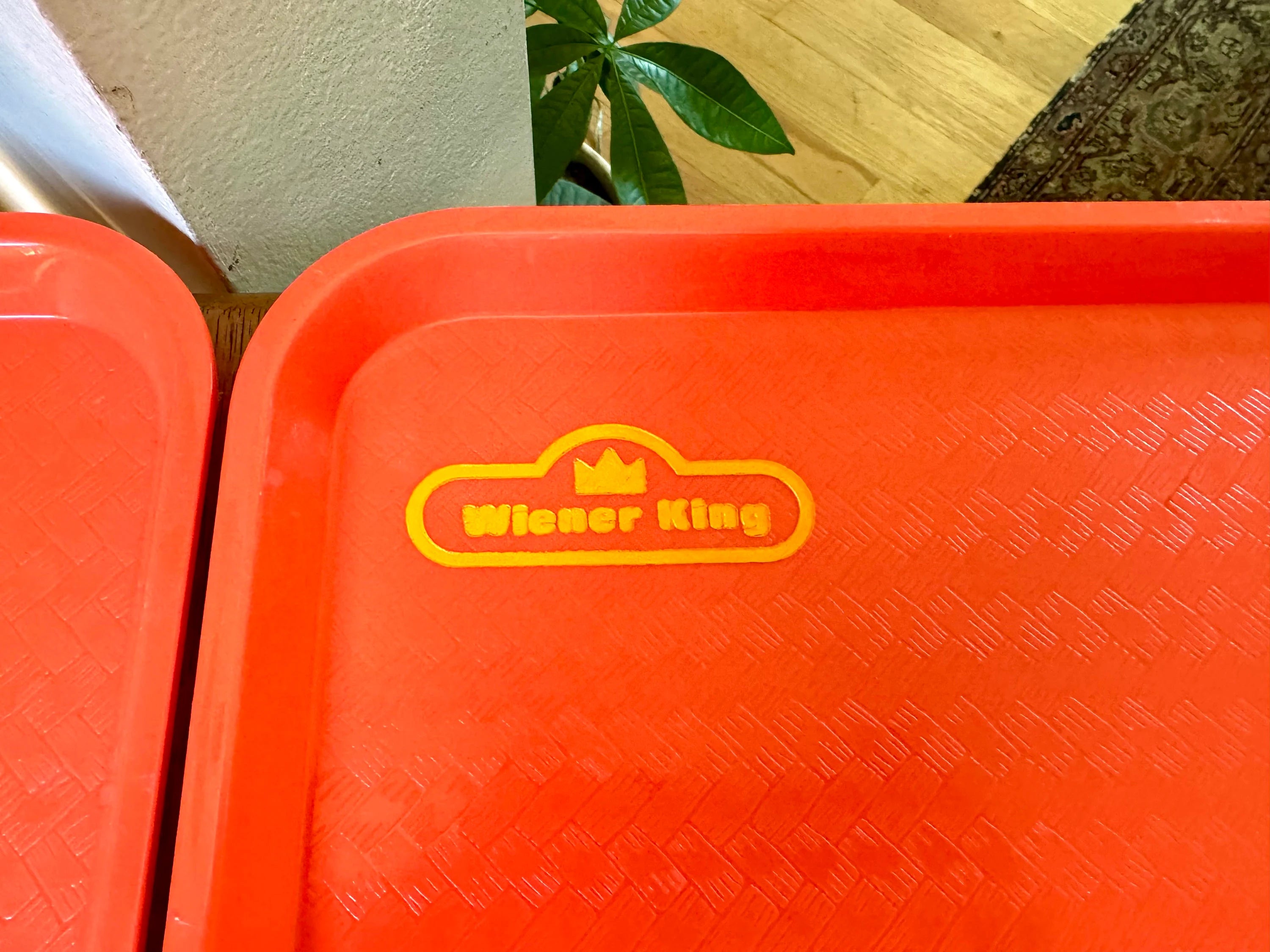 Vintage Orange Wiener King Serving Trays | Set of 4 Wiener King Trays | Wiener King Restaurant Serving Trays | Advertisement Trays