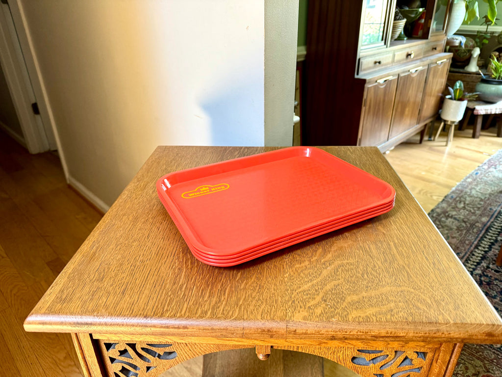 Vintage Orange Wiener King Serving Trays | Set of 4 Wiener King Trays | Wiener King Restaurant Serving Trays | Advertisement Trays