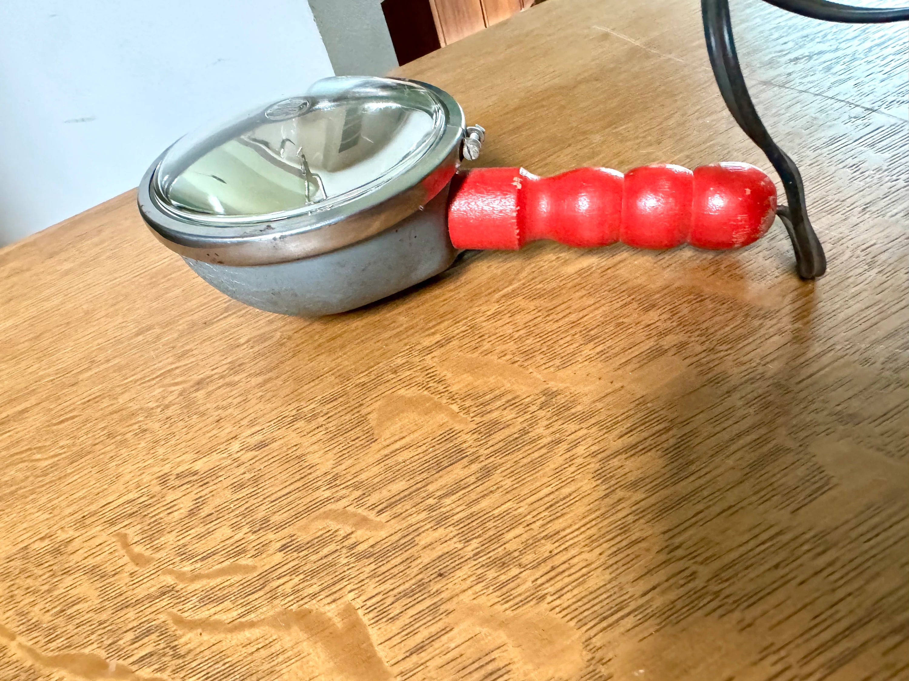 Vintage GE Automobile Spotlight | General Electric Red Handled Spotlight | Handheld 12V Auxiliary Spot Lamp | Automobile Work Light