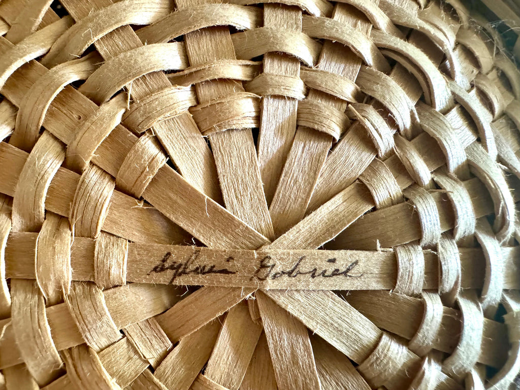 Vtg Native American Passamaquoddy Basket | Sylvia Gabriel Signed Wabanaki Basket | Woven Ash and Sweetgrass Basket| Northeastern Basket