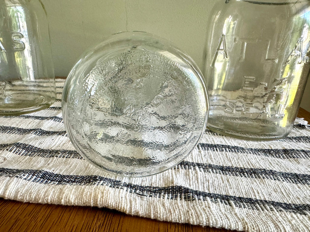 3 Antique Atlas E-Z Seal Mason Jars | 3 Clear Early Hazel Atlas Mason Jars with Lids | Glass Storage Jars | 3 Atlas Canning Jars