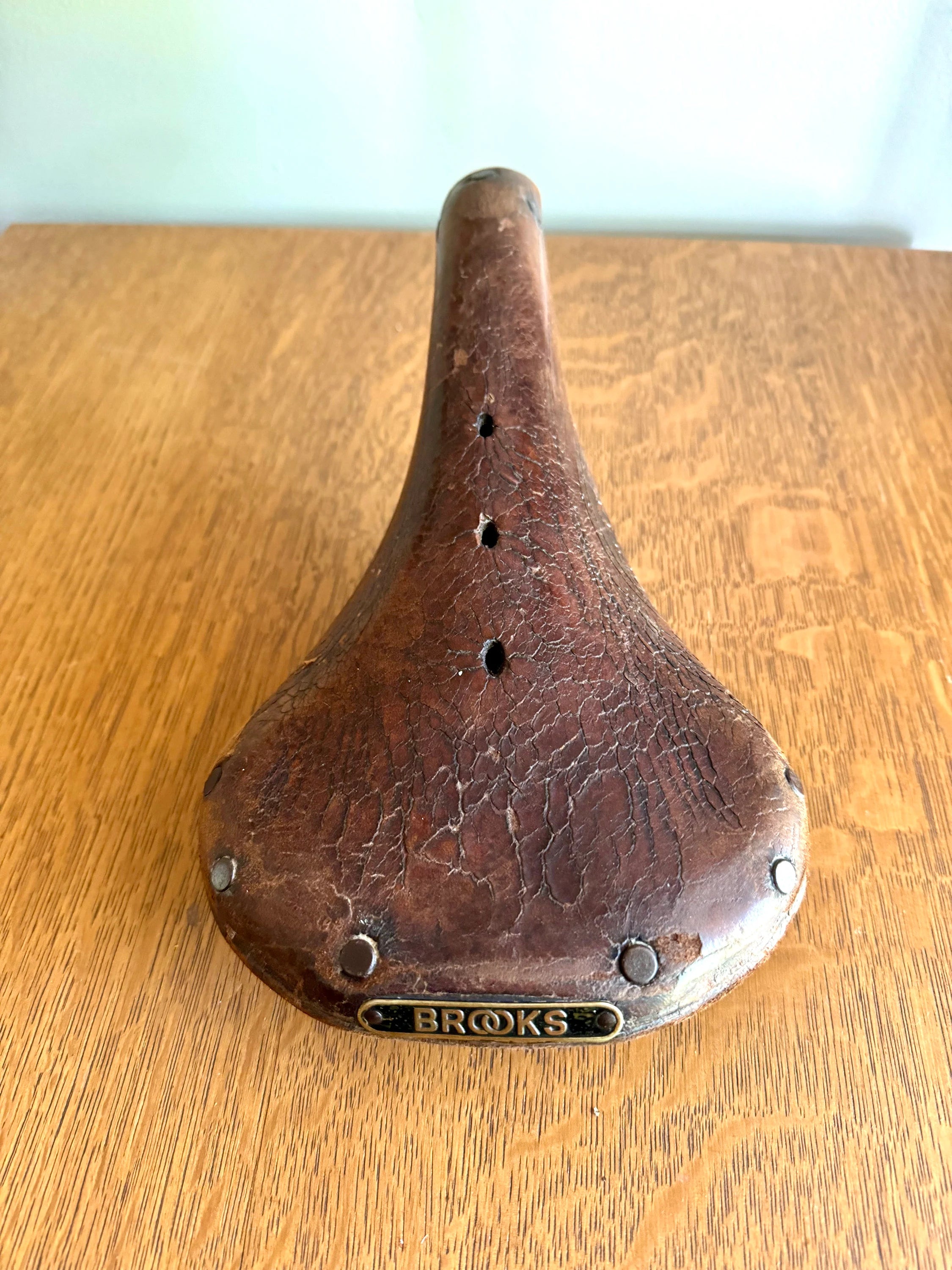 Vtg Leather Brooks Champion B15 Saddle | Great Britain Leather Bike Saddle | B15 Champion Standard Leather Bike Seat | Antique Bike Seat