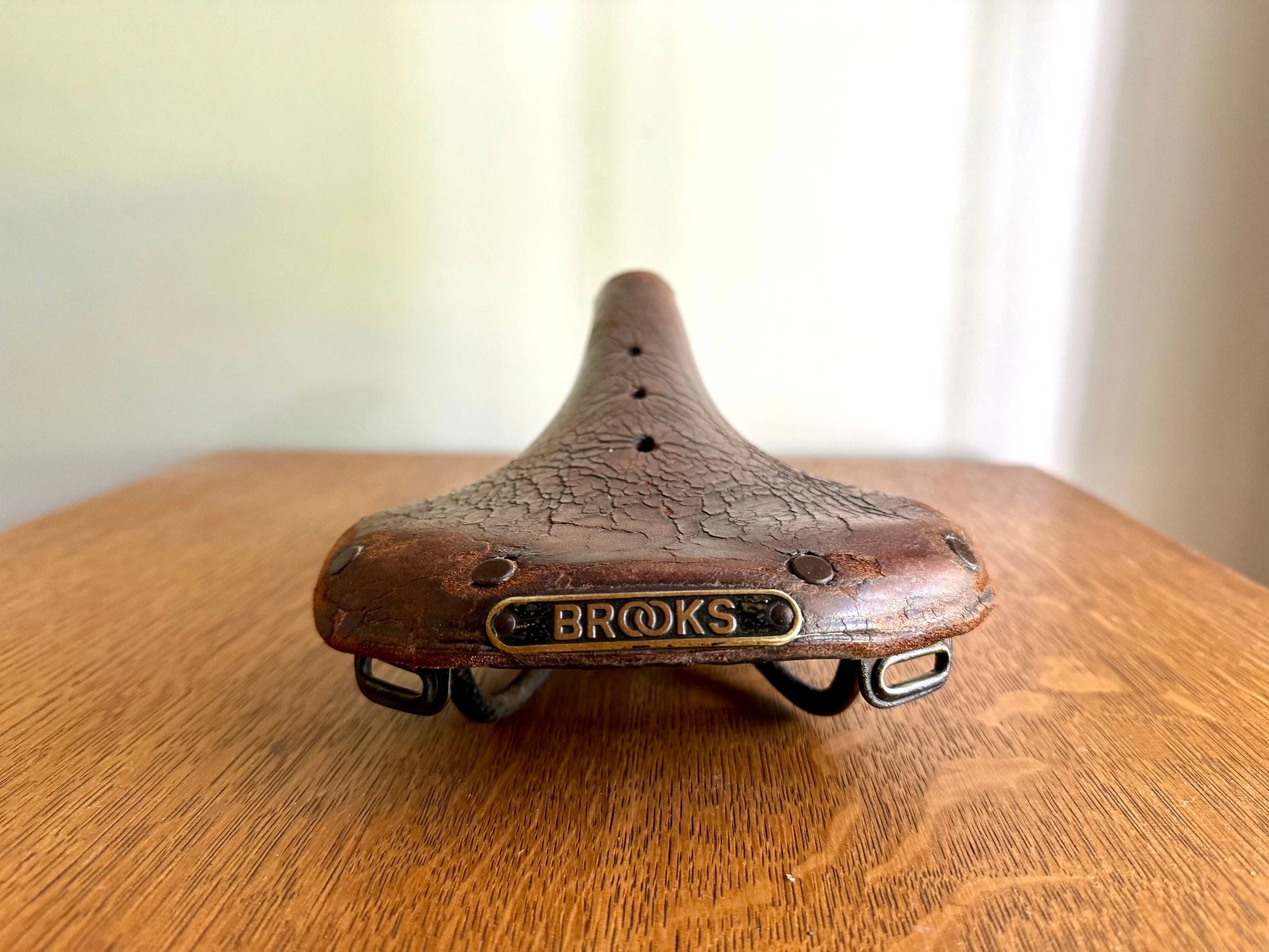 Vtg Leather Brooks Champion B15 Saddle | Great Britain Leather Bike Saddle | B15 Champion Standard Leather Bike Seat | Antique Bike Seat
