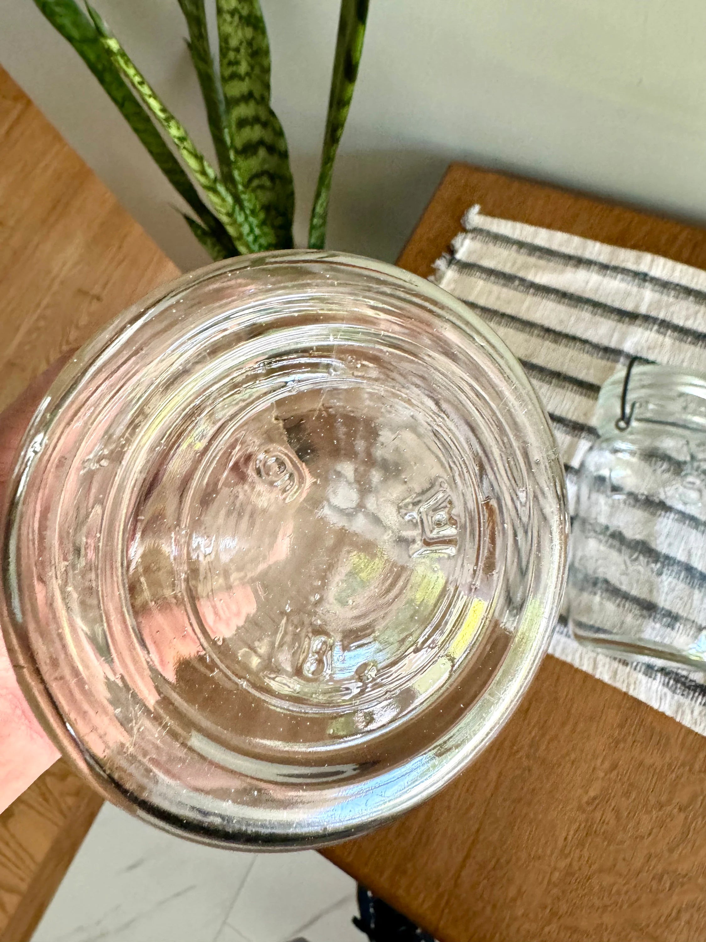 3 Antique Atlas E-Z Seal Mason Jars | 3 Clear Early Hazel Atlas Mason Jars with Lids | Glass Storage Jars | 3 Atlas Canning Jars