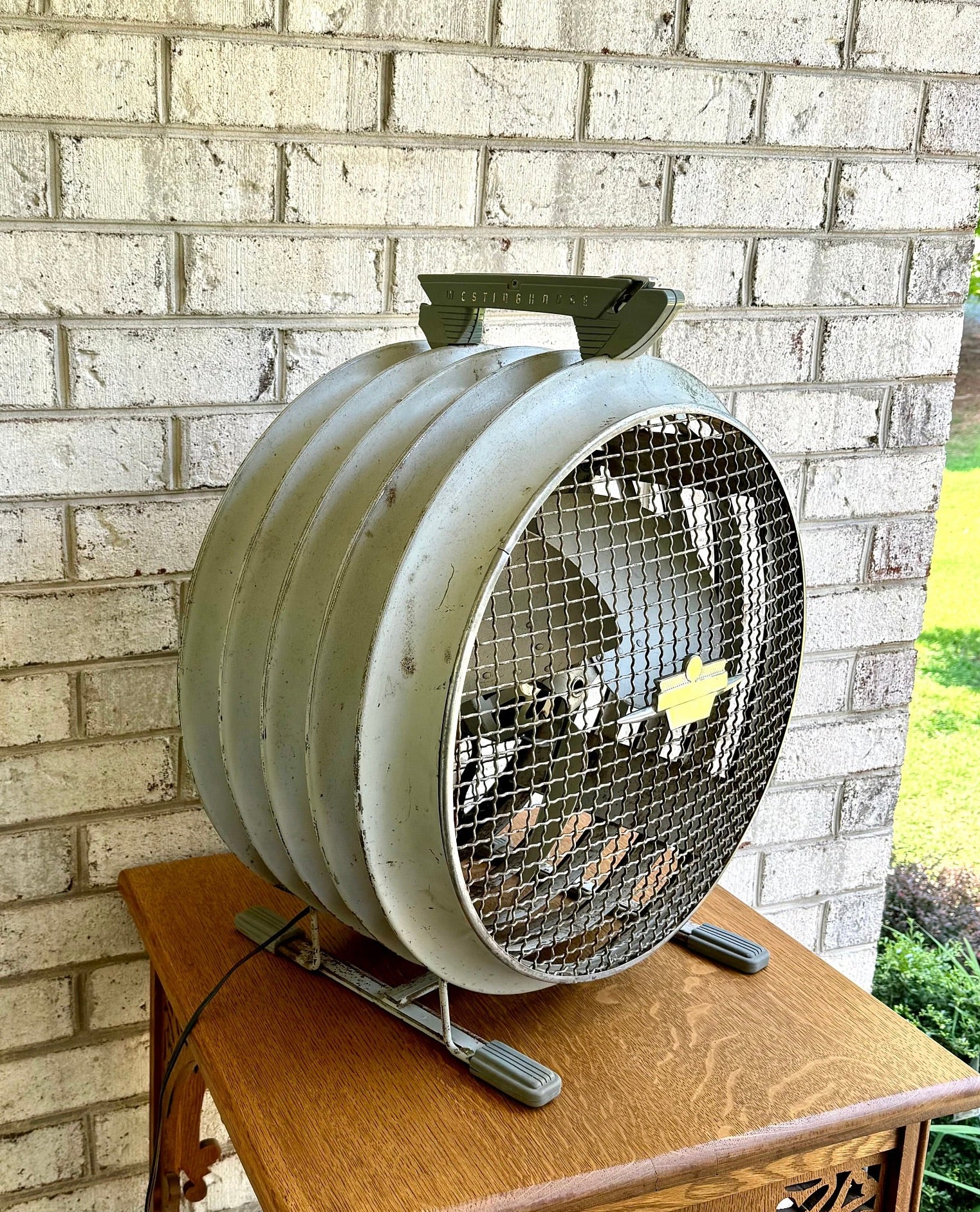 Vtg 1950's Westinghouse Riviera Fan | Large 2 Speed Westinghouse Fan | Large Louvered Shop Fan | Large Room Fan