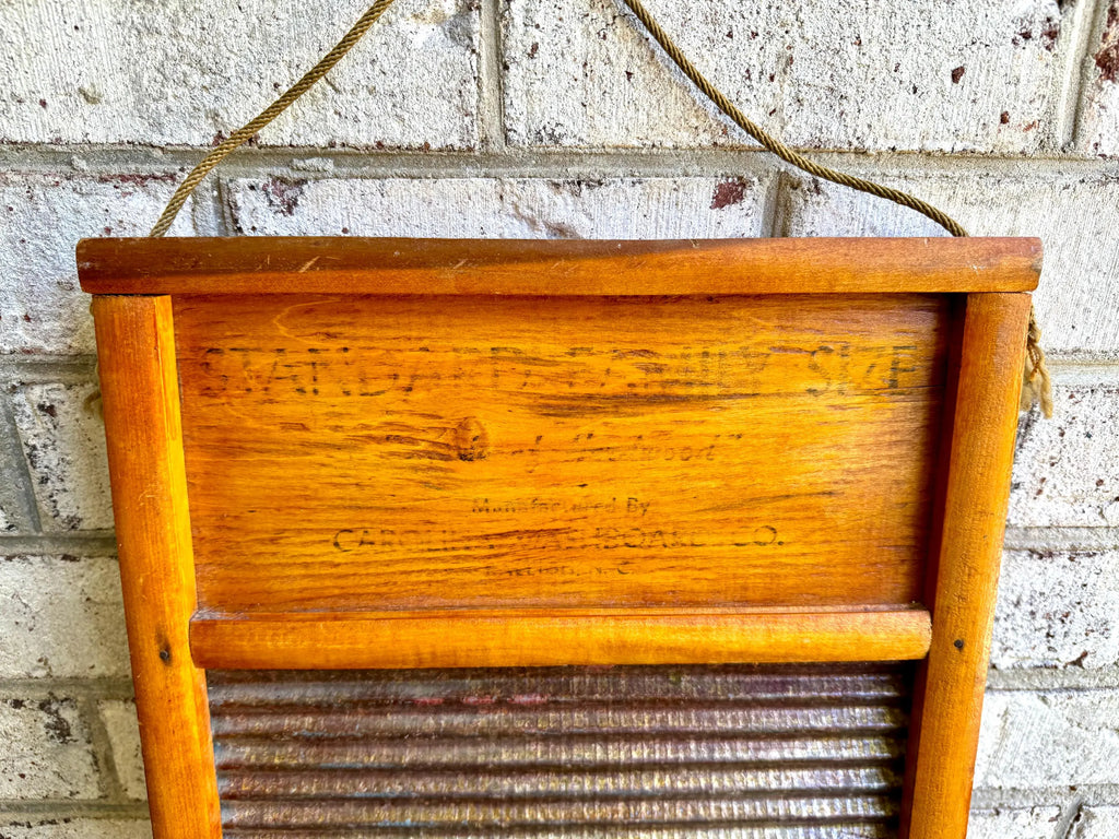 Vtg Carolina Washboard | Washboard Mirror | Standard Family Size Washboard | Galvanized Washboard | Rustic Decor | Country Home Deco