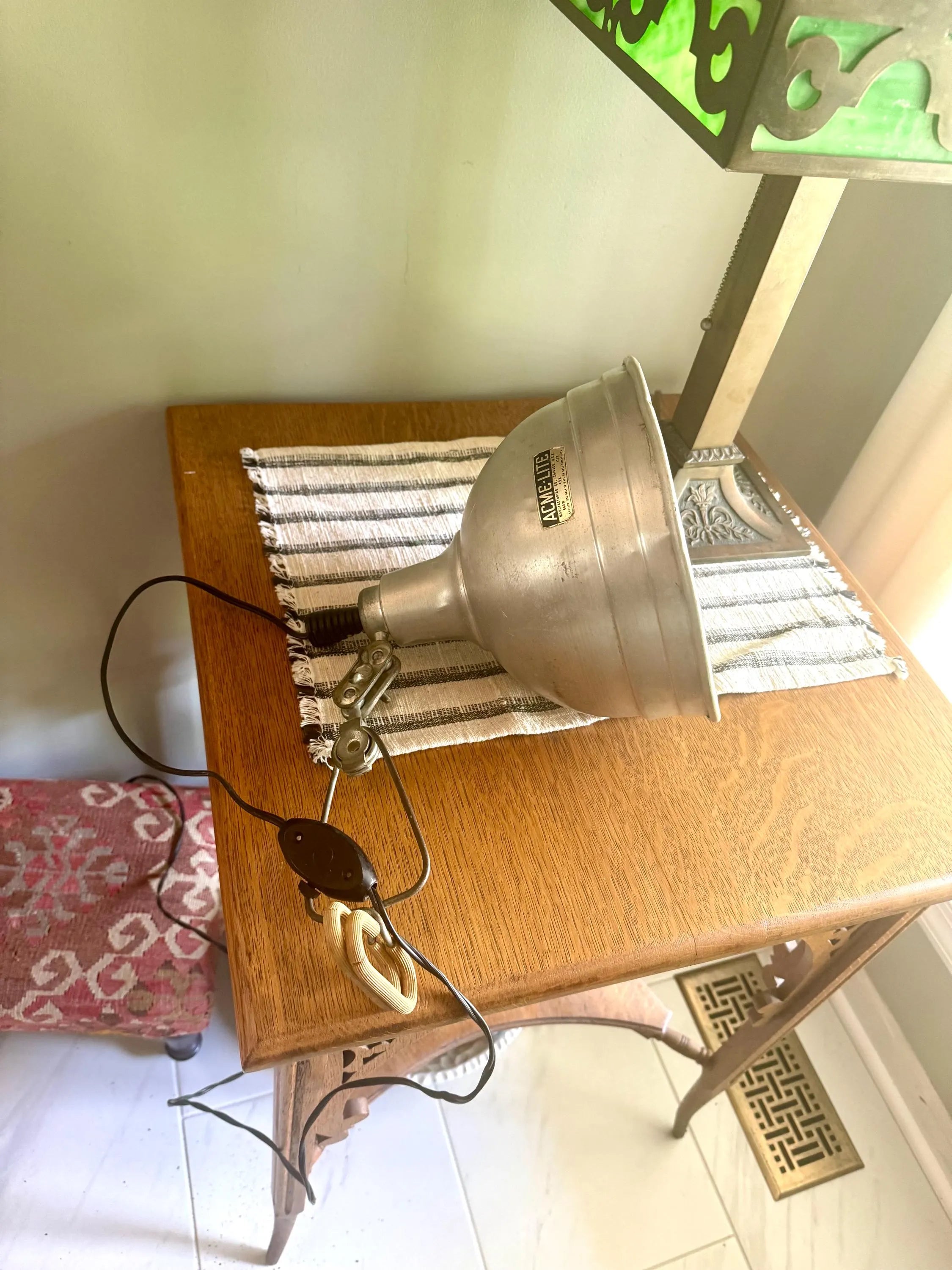 Vtg Aluminum Acme Clamp Lamp | Black Wood Knob Clamp Lamp | Acme-Lite Work Lamp | Photography Lamp | Spot lamp | Workstation Lamp