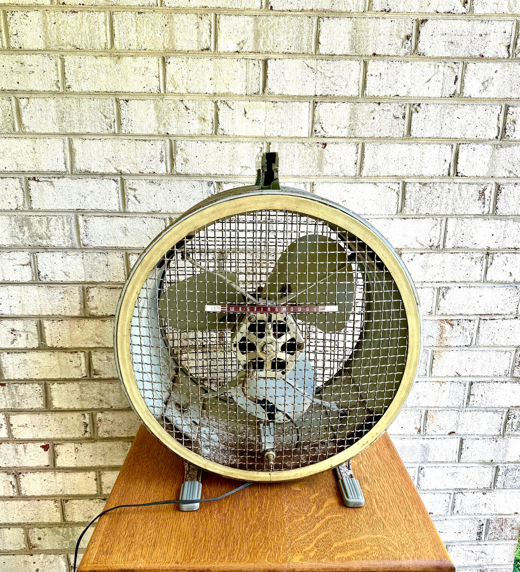 Vtg 1950's Westinghouse Riviera Fan | Large 2 Speed Westinghouse Fan | Large Louvered Shop Fan | Large Room Fan