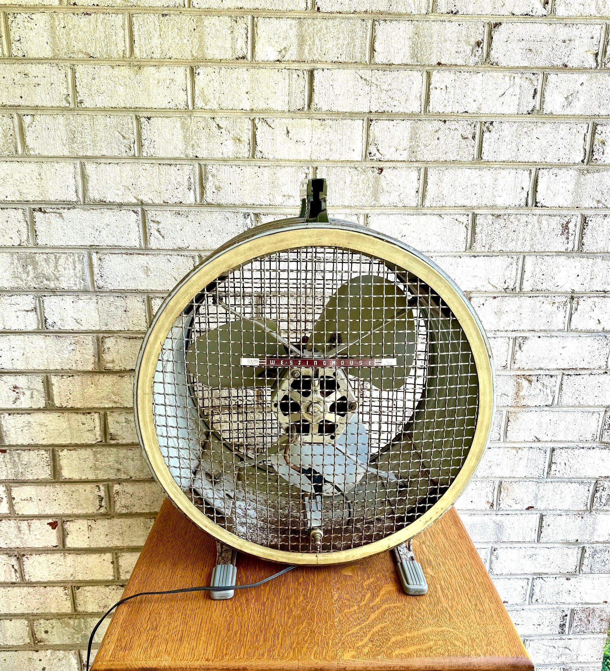 Vtg 1950's Westinghouse Riviera Fan | Large 2 Speed Westinghouse Fan | Large Louvered Shop Fan | Large Room Fan
