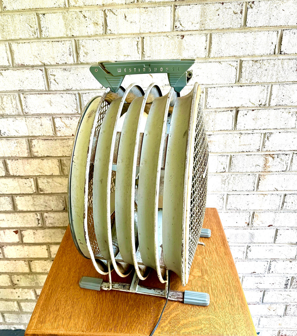 Vtg 1950's Westinghouse Riviera Fan | Large 2 Speed Westinghouse Fan | Large Louvered Shop Fan | Large Room Fan
