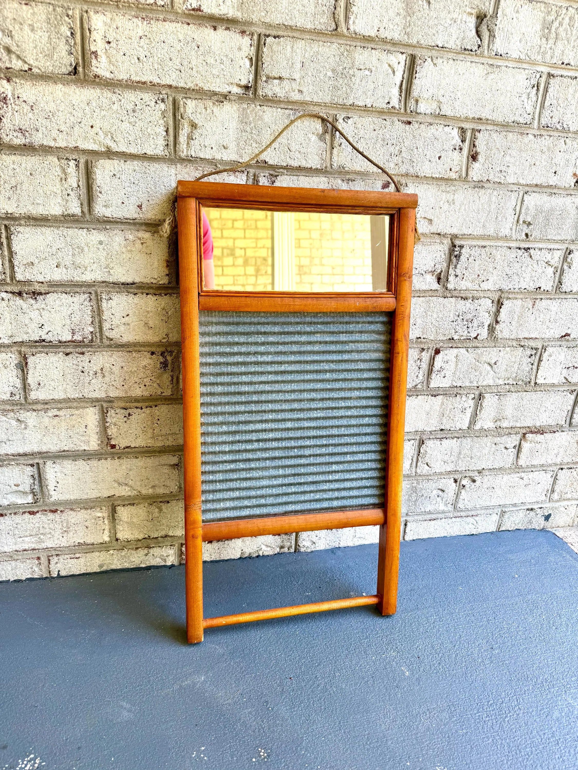 Vtg Carolina Washboard | Washboard Mirror | Standard Family Size Washboard | Galvanized Washboard | Rustic Decor | Country Home Deco